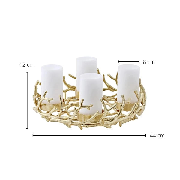 Adventskranz Porus gold Ø 42 cm - Edzard