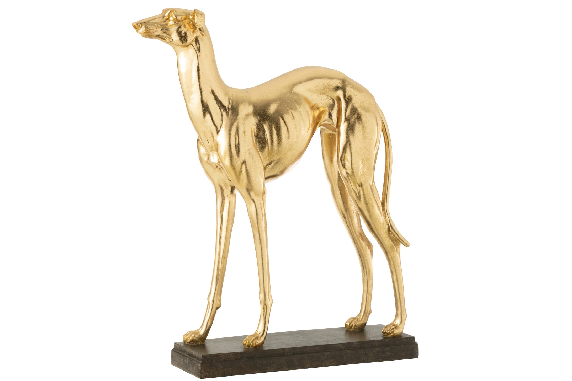 Windhund Gerade Polyresin Gold