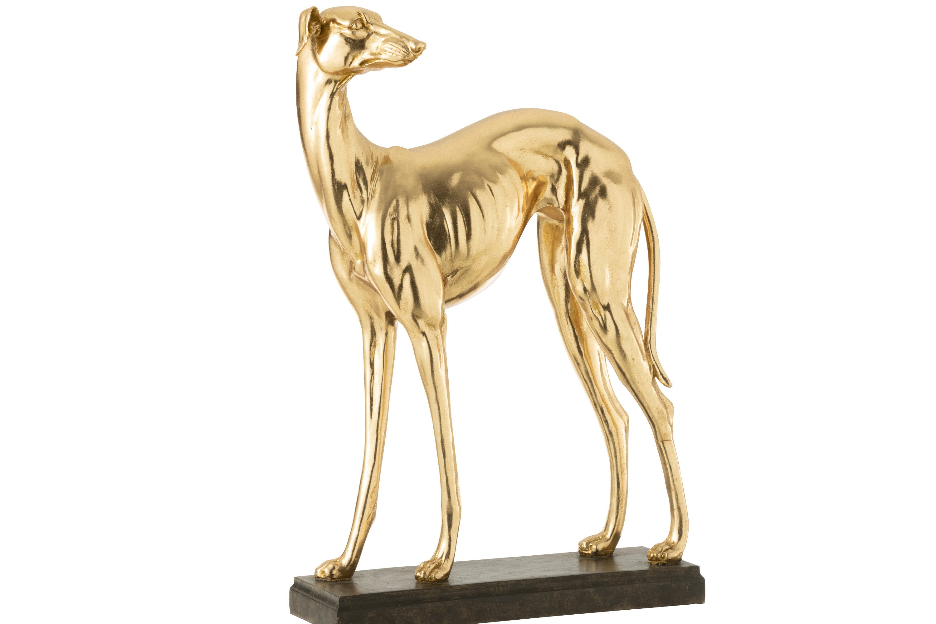 Windhund Seite Polyresin Gold