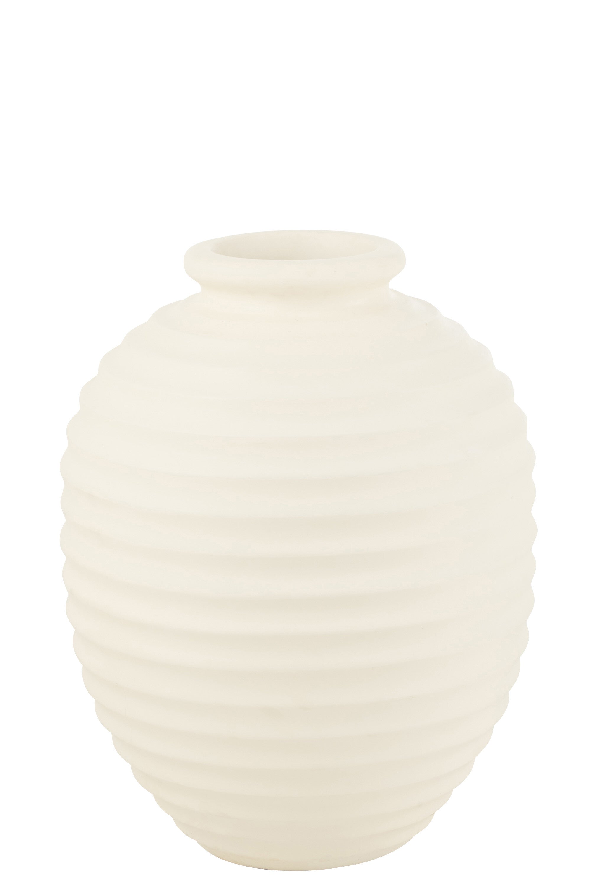 Deko Vase Oval Terracotta Weiß Large