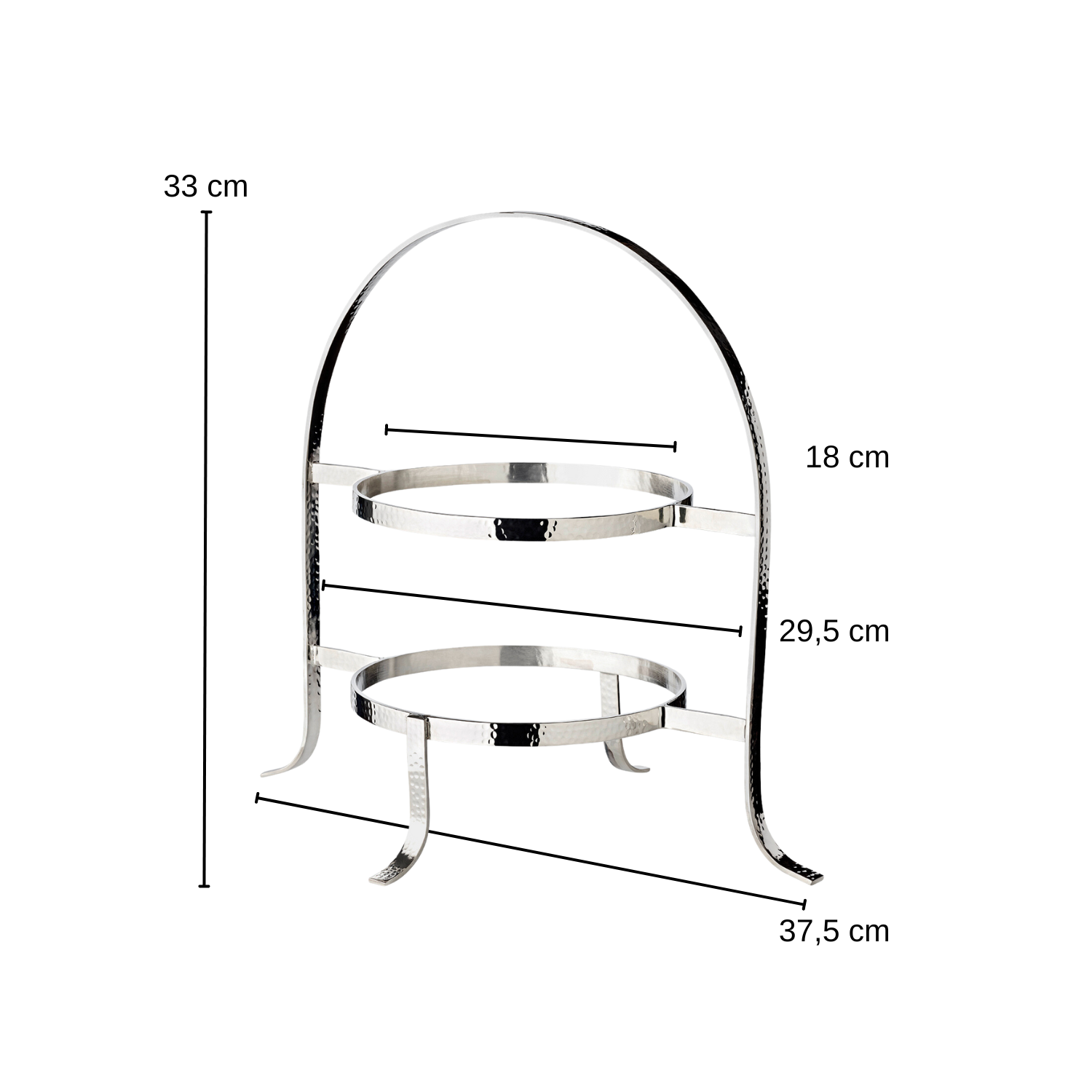 Telleretagere Sina für 2 Teller  gehämmert H 36 cm - Edzard