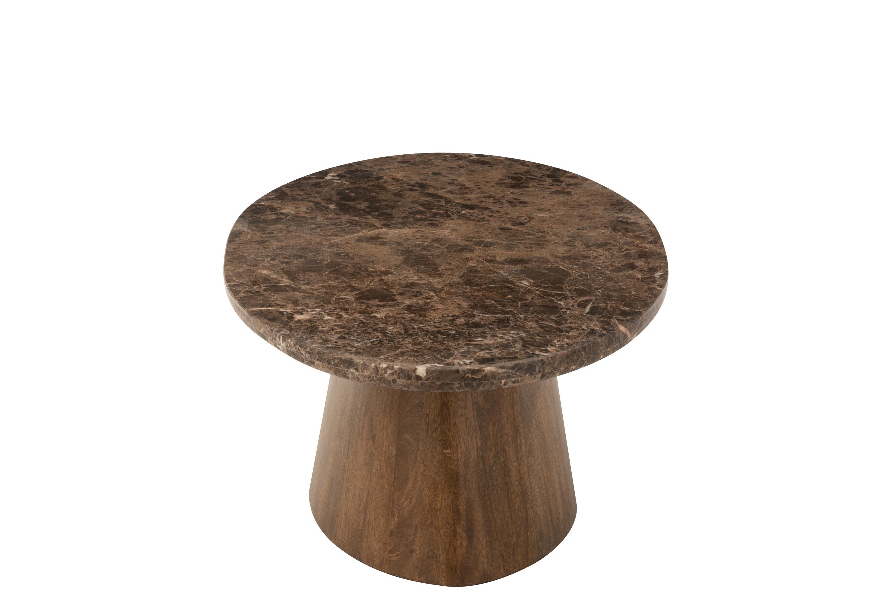 Couchtisch Oval Marmor/Mangoholz Braun