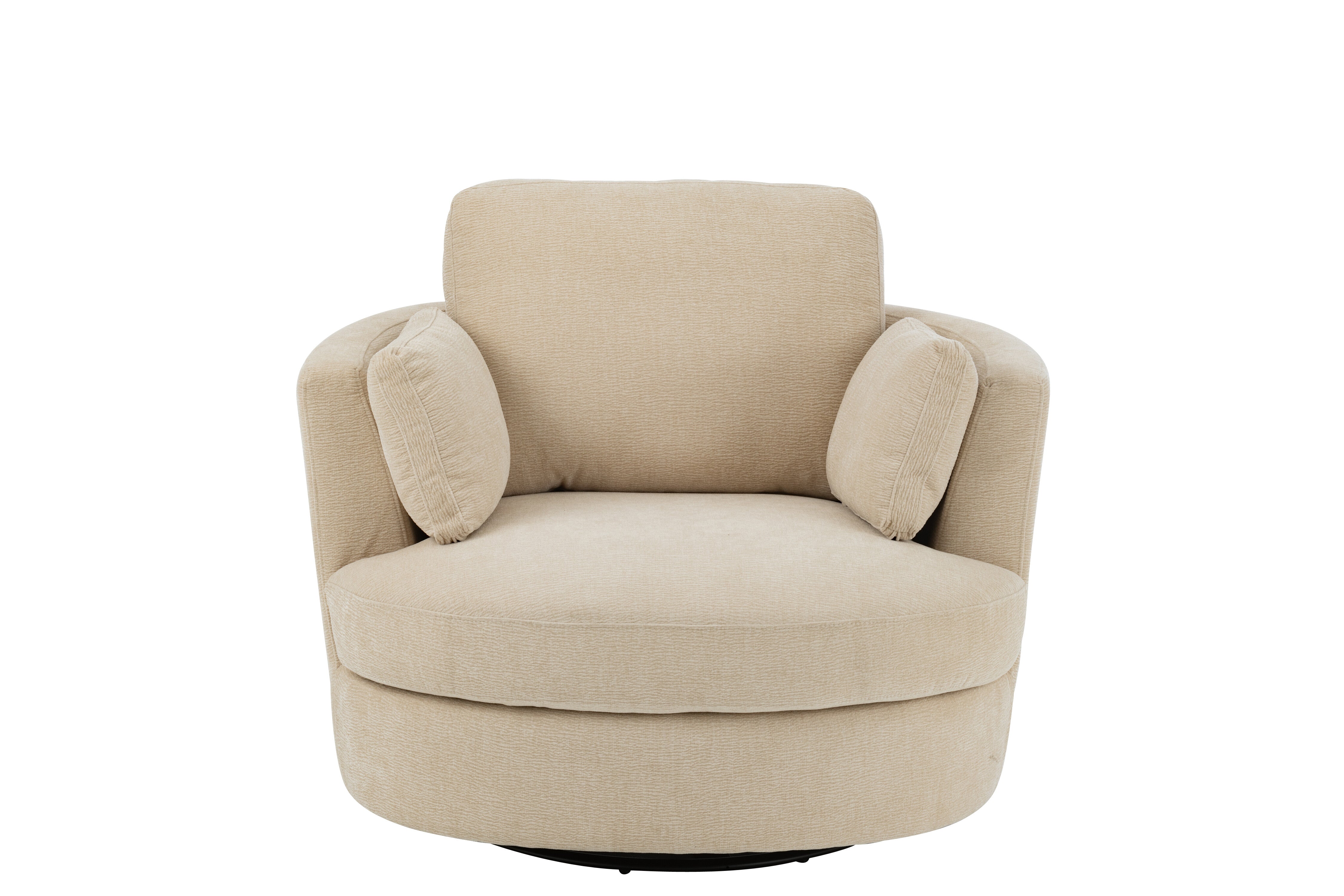 Loungesessel Swiv Pappelholz/Schaum Beige