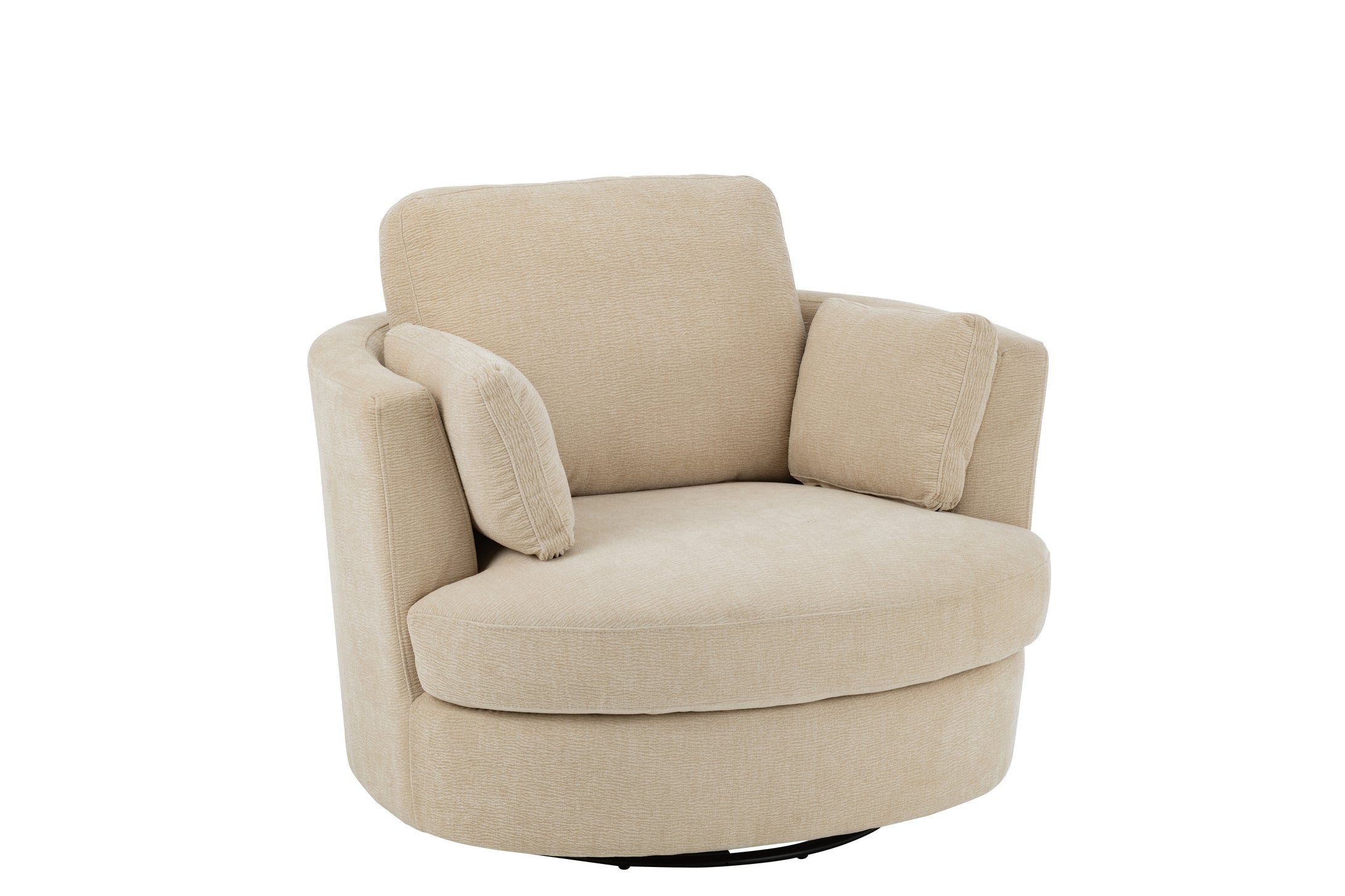 Loungesessel Swiv Pappelholz/Schaum Beige