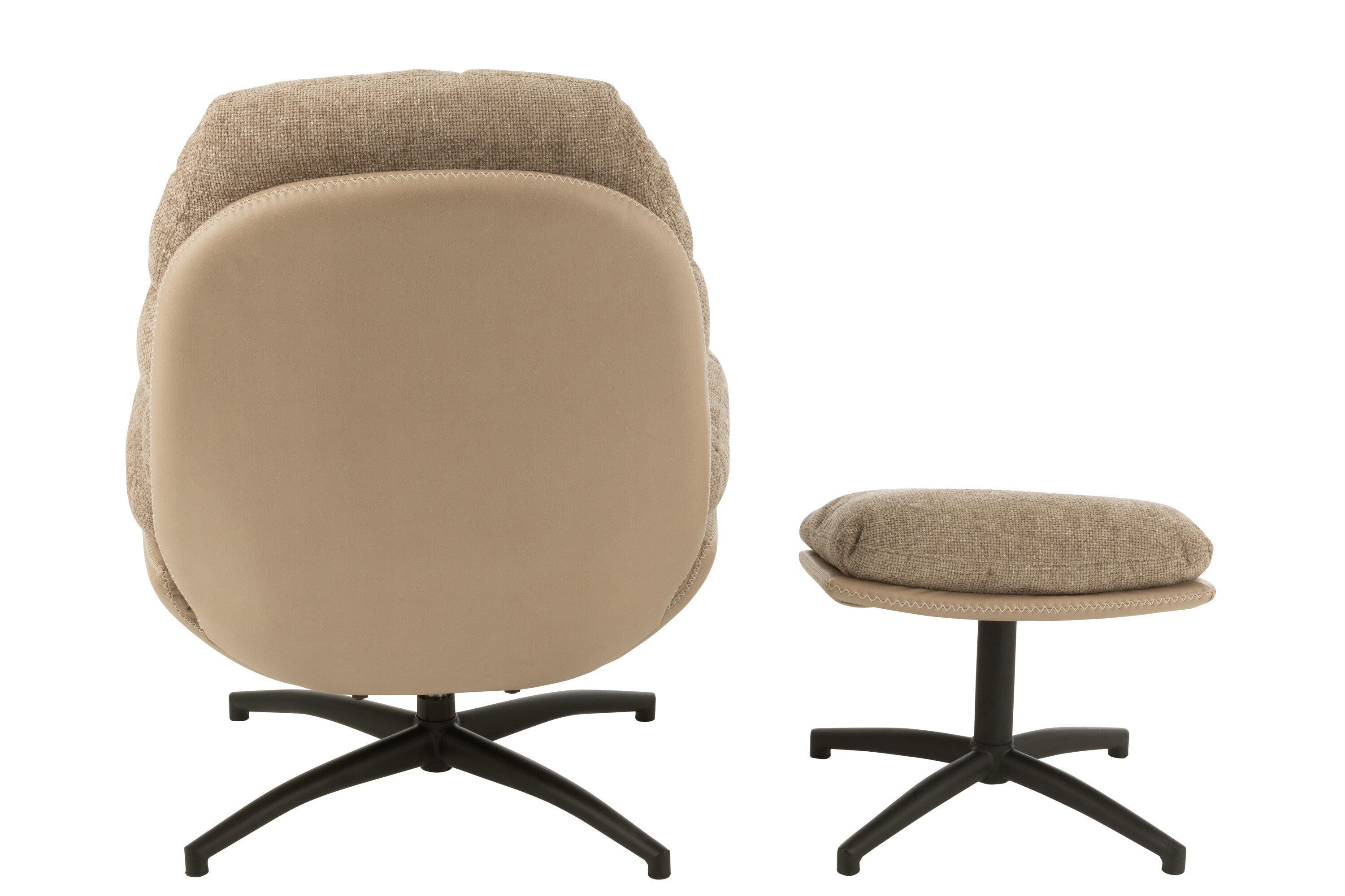 Relax Sessel mit Fußhocker Metall/Multiplex Grau/Schwarz