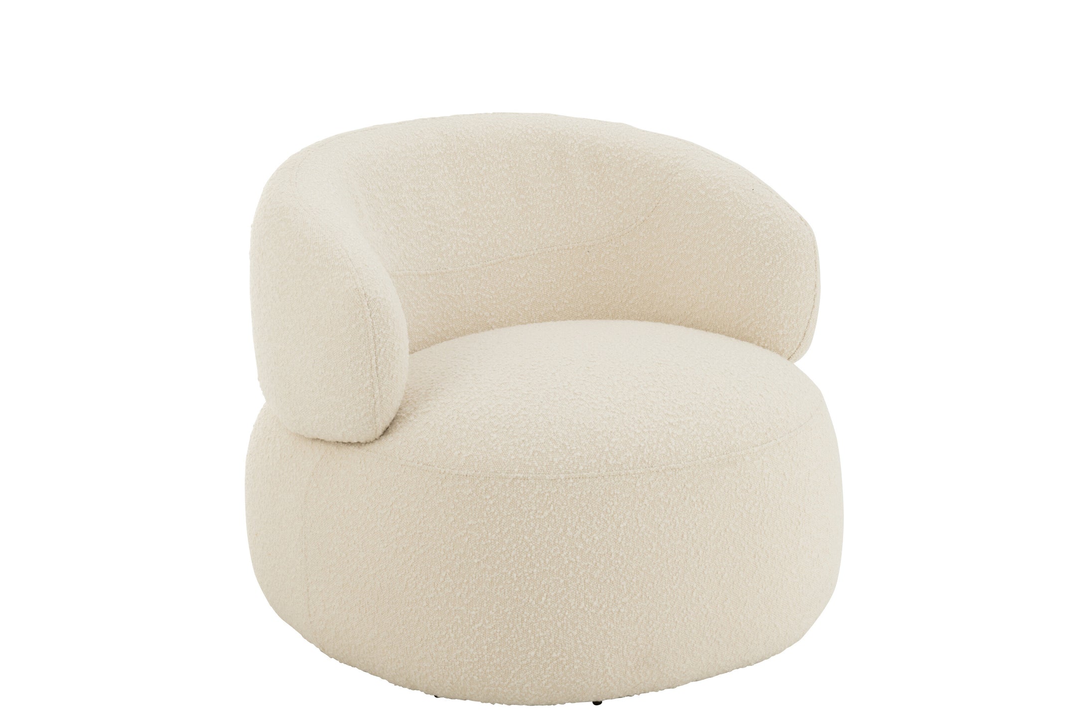 Drehsessel Rund Pappelholz/Schaum Creme