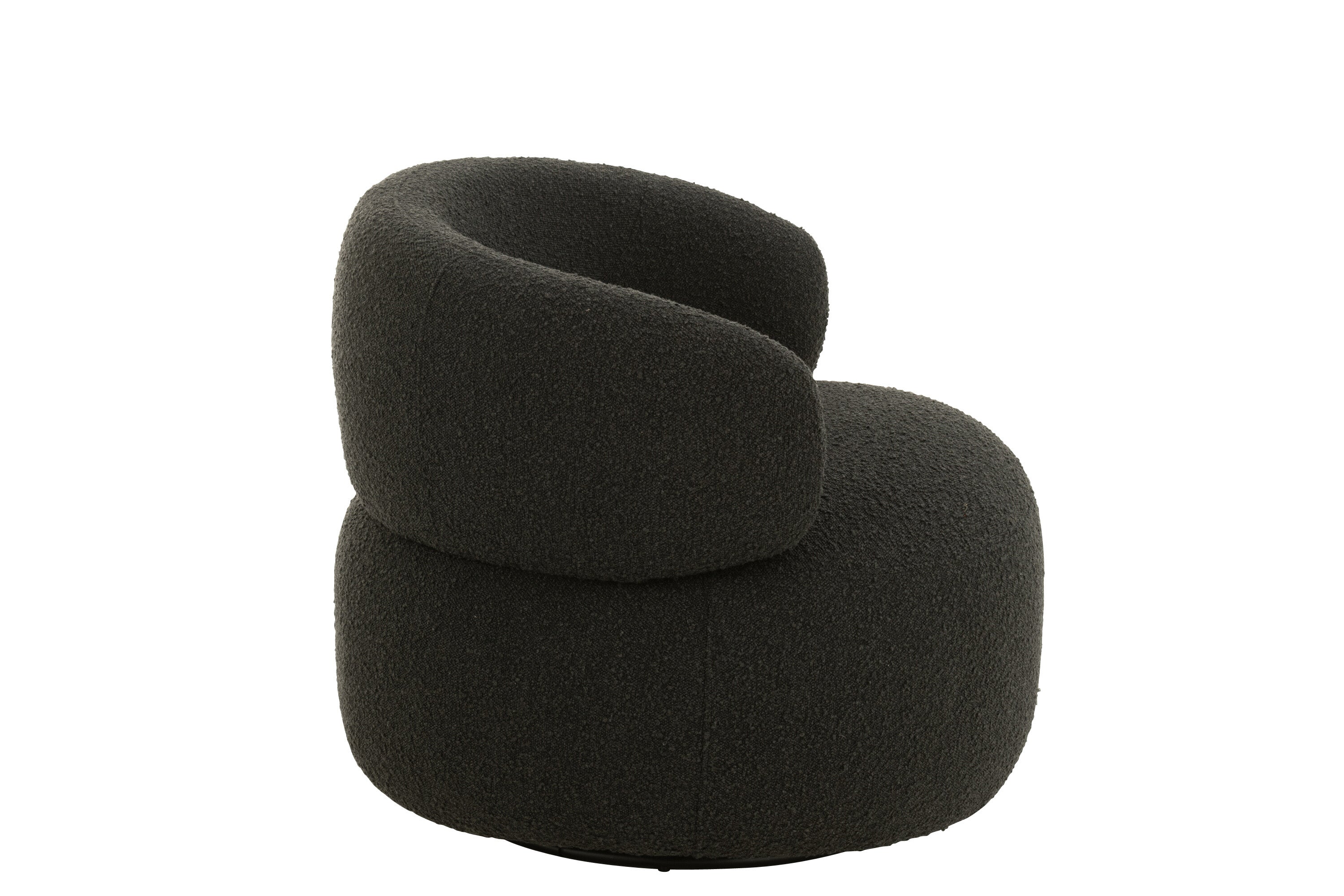 Drehsessel Rund Pappelholz/Schaum Schwarz