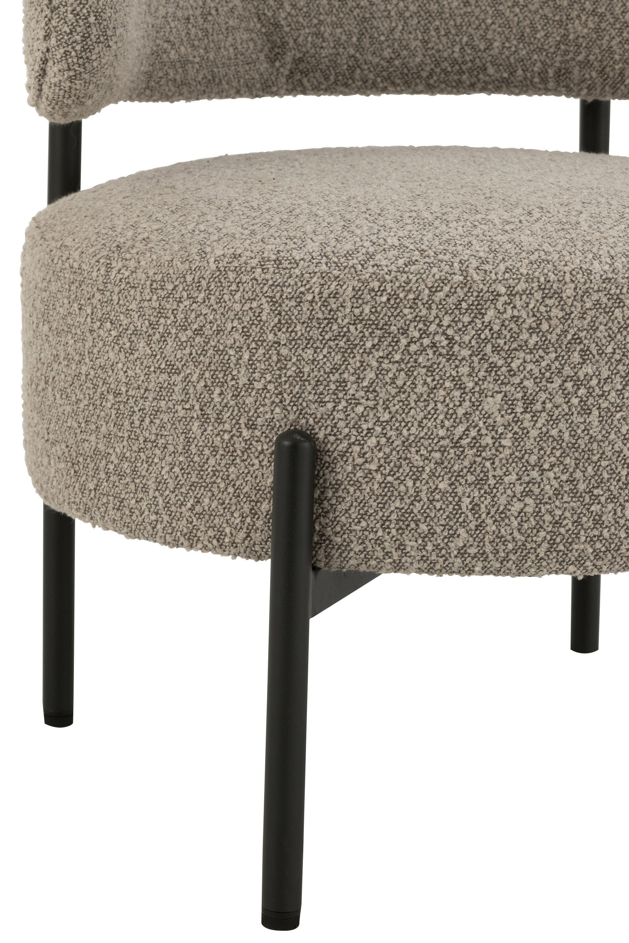 Loungestuhl Boucle Sperrholz/Polyester Grau/Schwarz