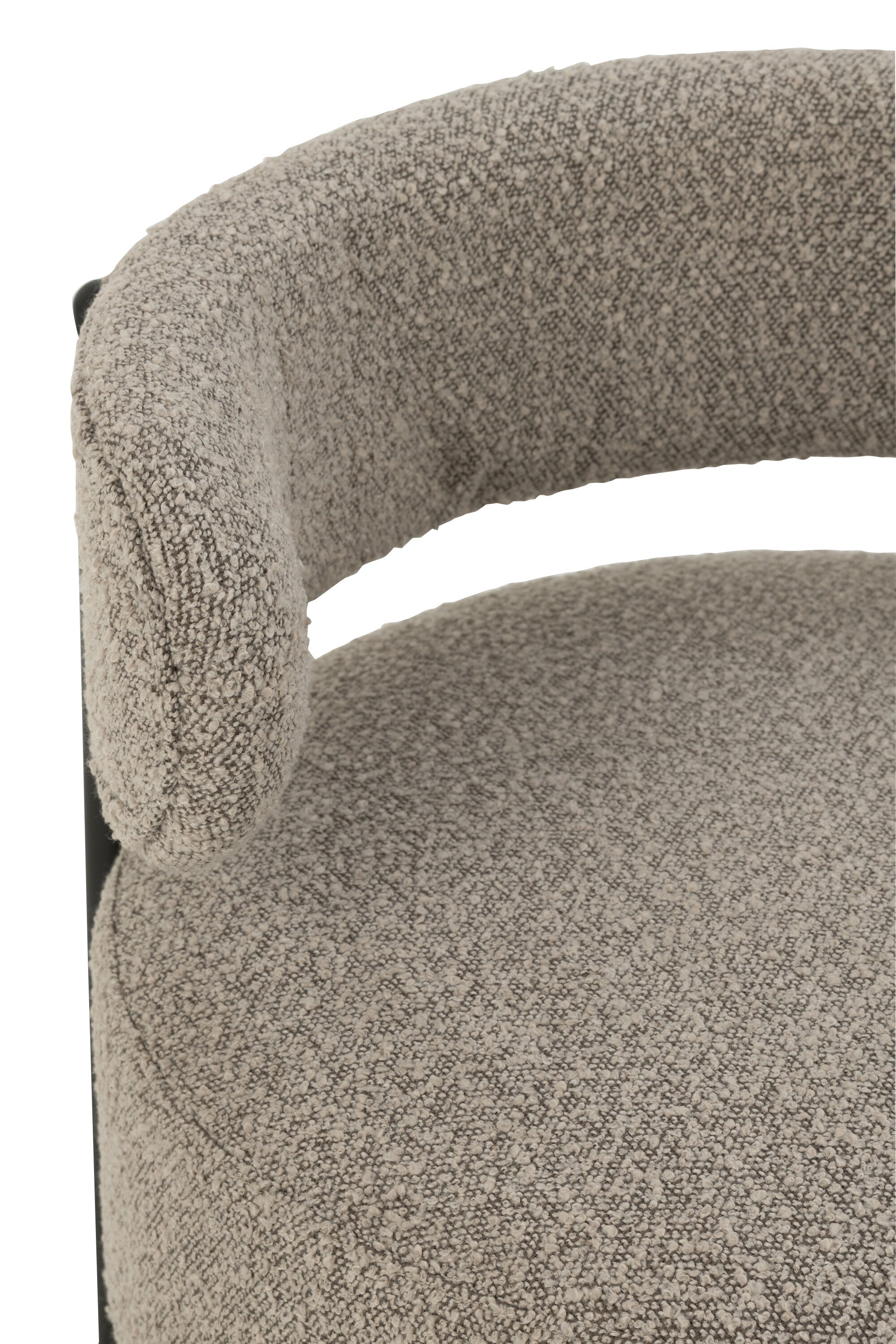 Loungestuhl Boucle Sperrholz/Polyester Grau/Schwarz