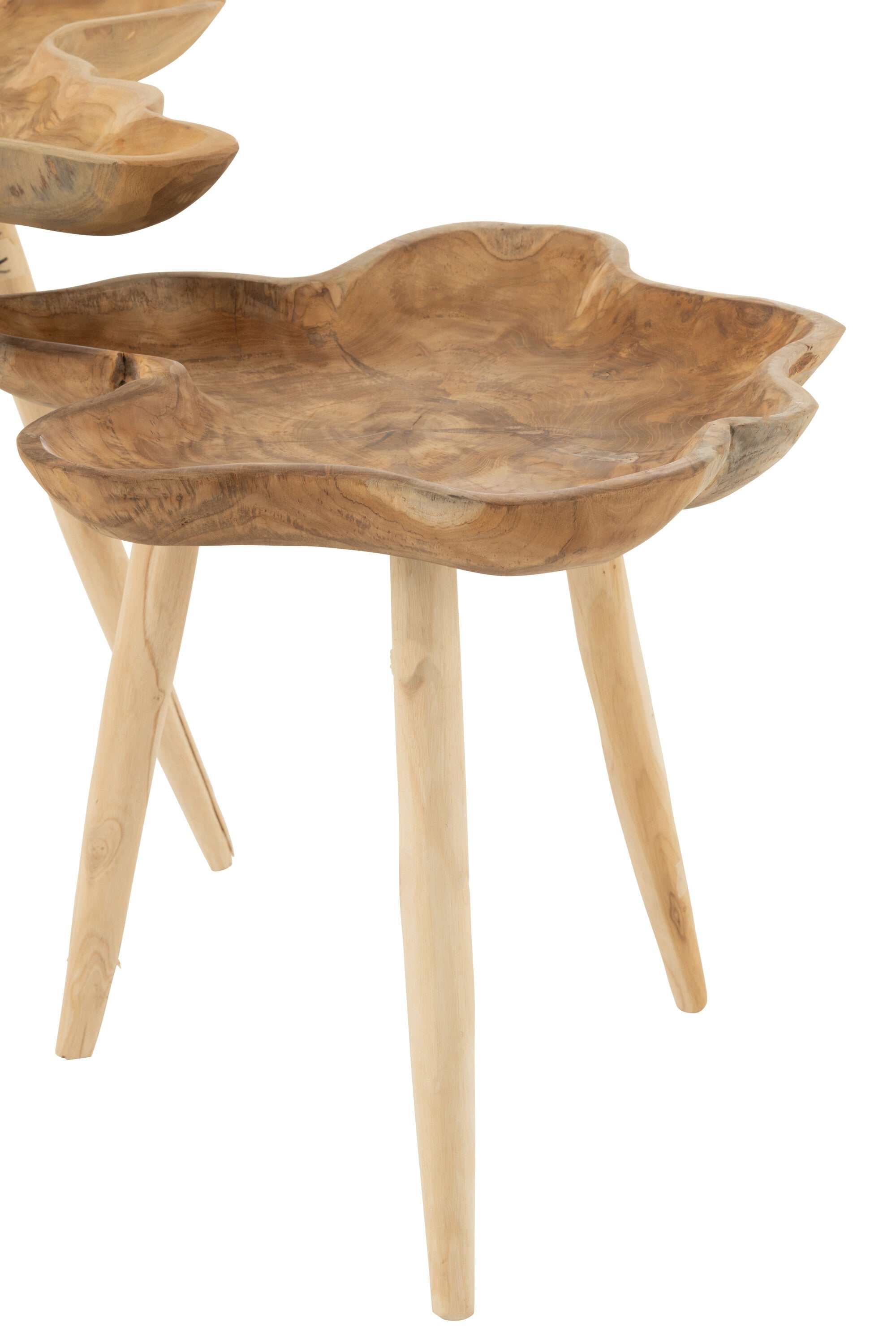 Beistelltisch 2er Set Splash Teak Holz Natur