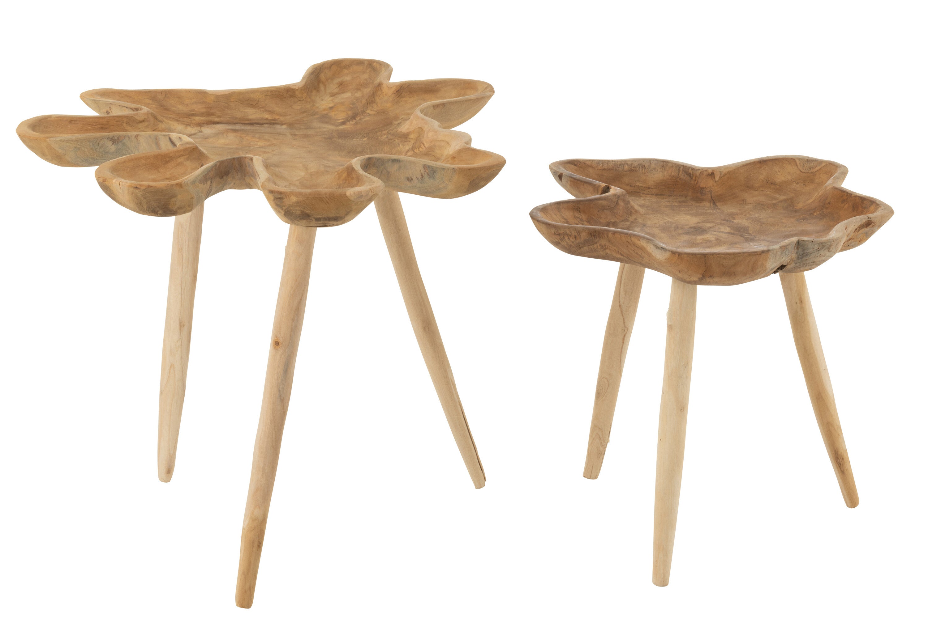 Beistelltisch 2er Set Splash Teak Holz Natur