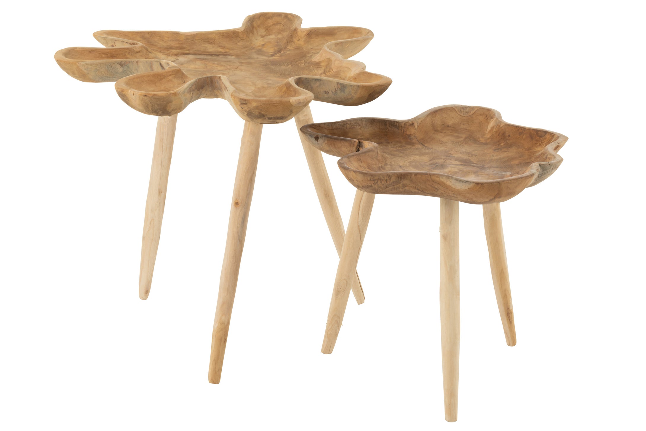 Beistelltisch 2er Set Splash Teak Holz Natur