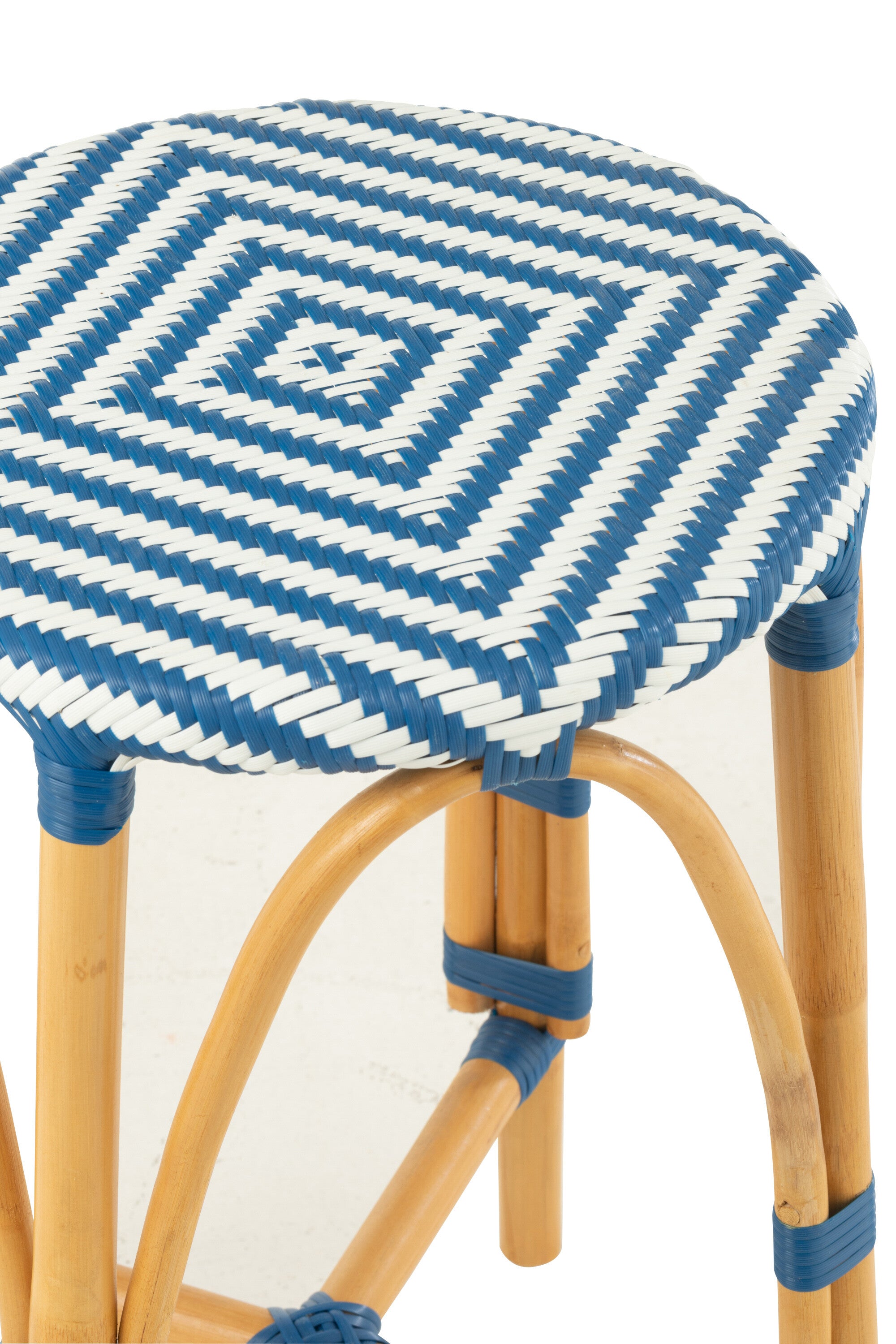 Barhocker Live 2er Set Rattan/Plastik Natur/Blau