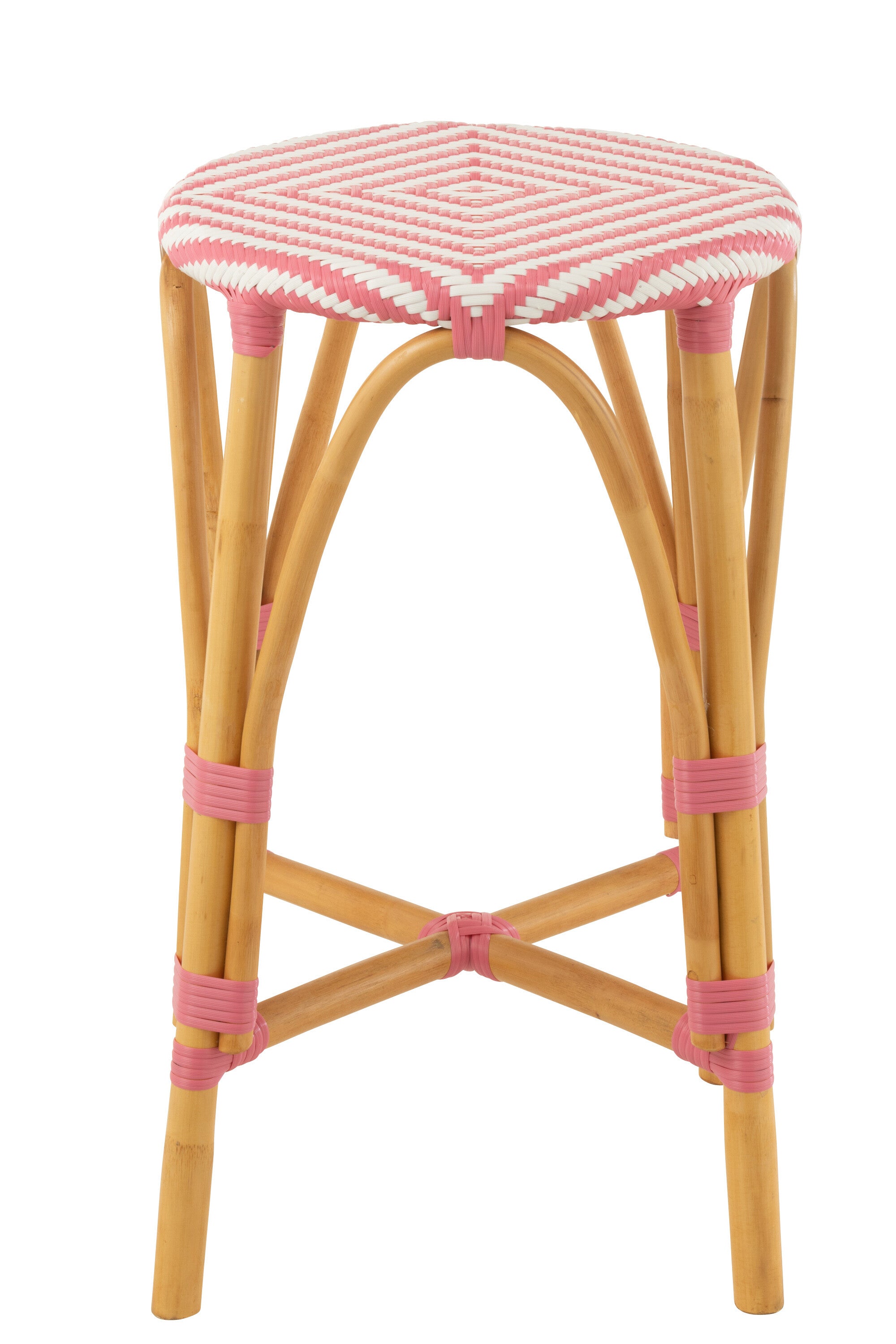 Barhocker Live 2er Set Rattan/Plastik Natur/Rosa