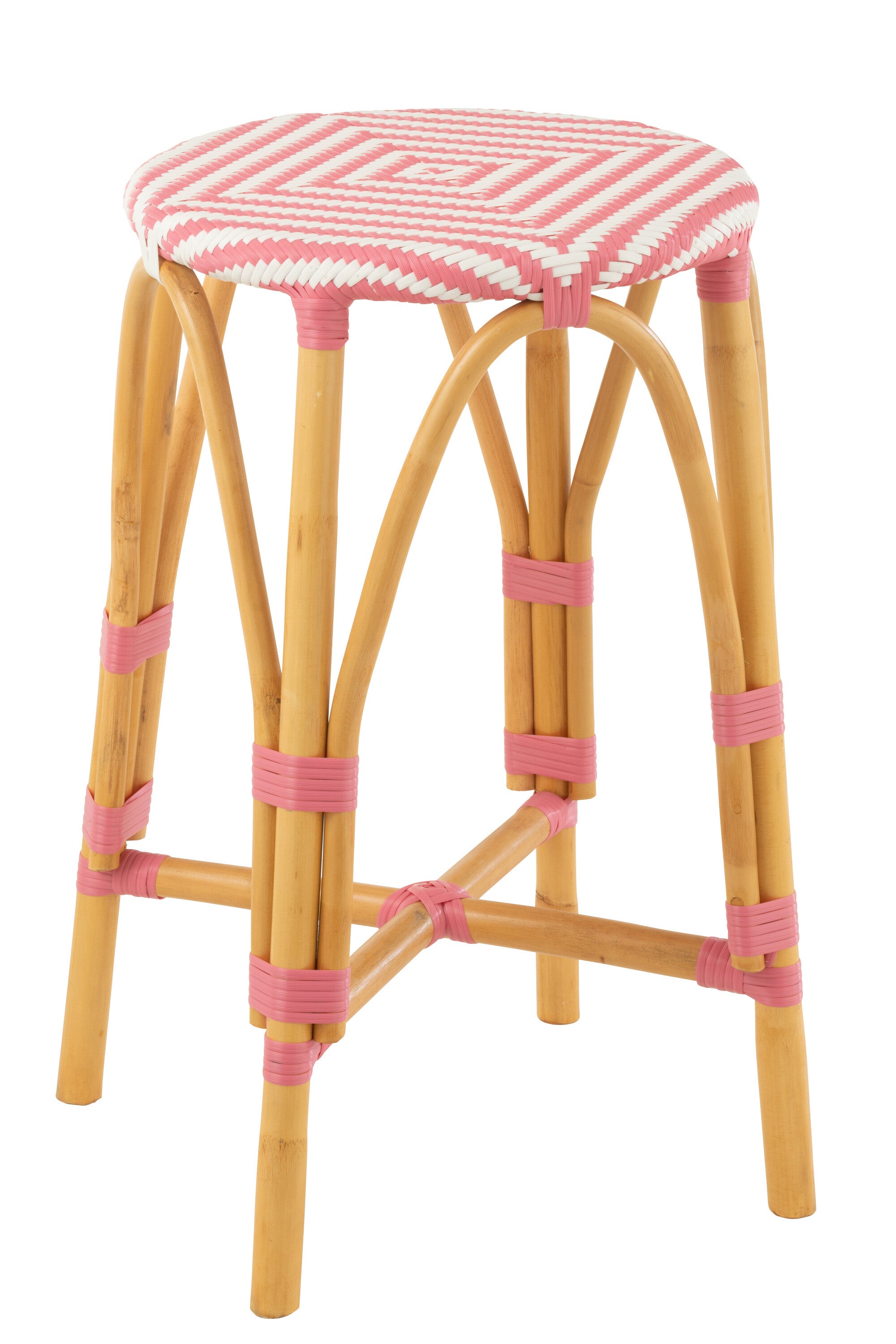 Barhocker Live 2er Set Rattan/Plastik Natur/Rosa