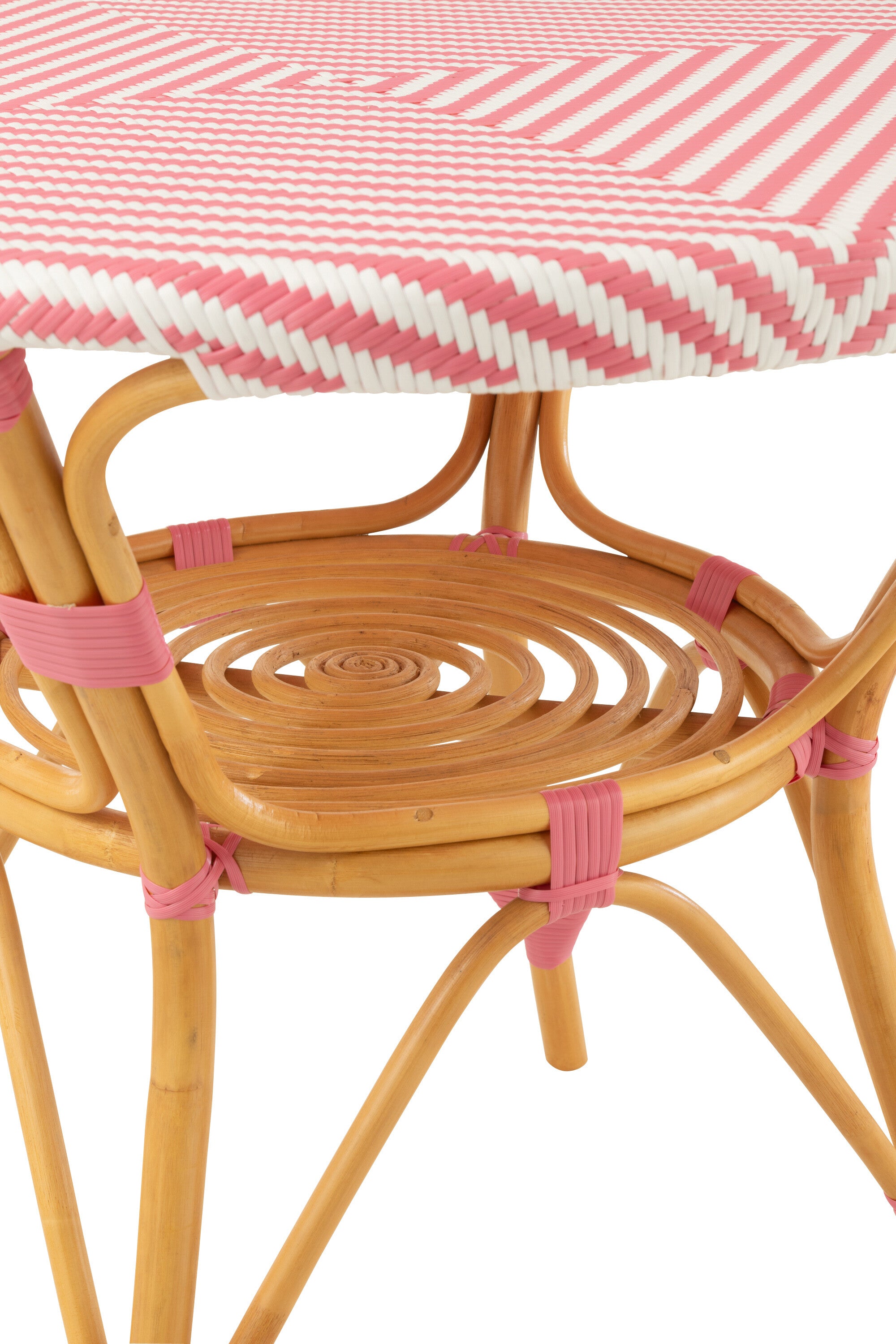 Esstisch Live Rattan/Plastik Natur/Rosa