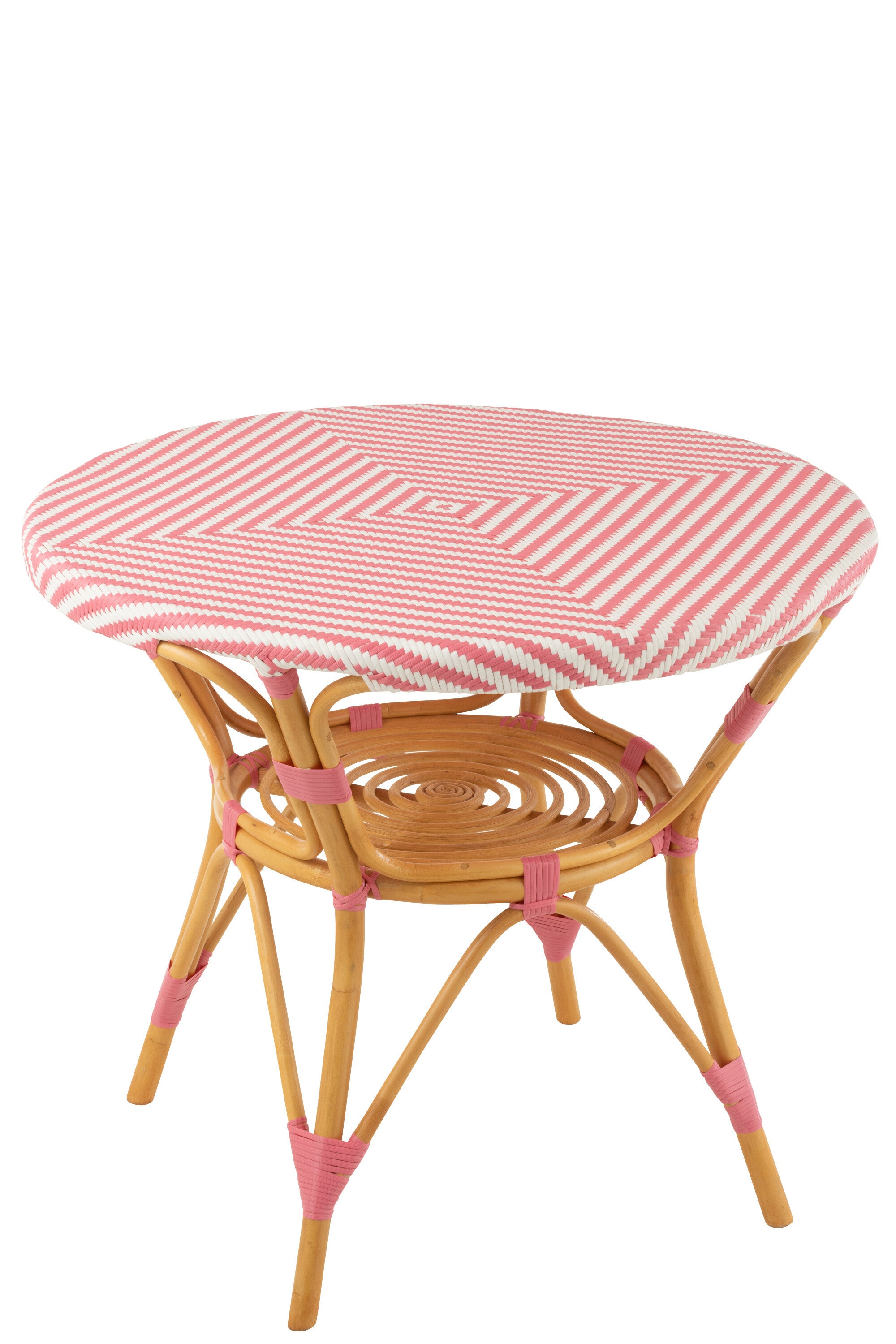 Esstisch Live Rattan/Plastik Natur/Rosa