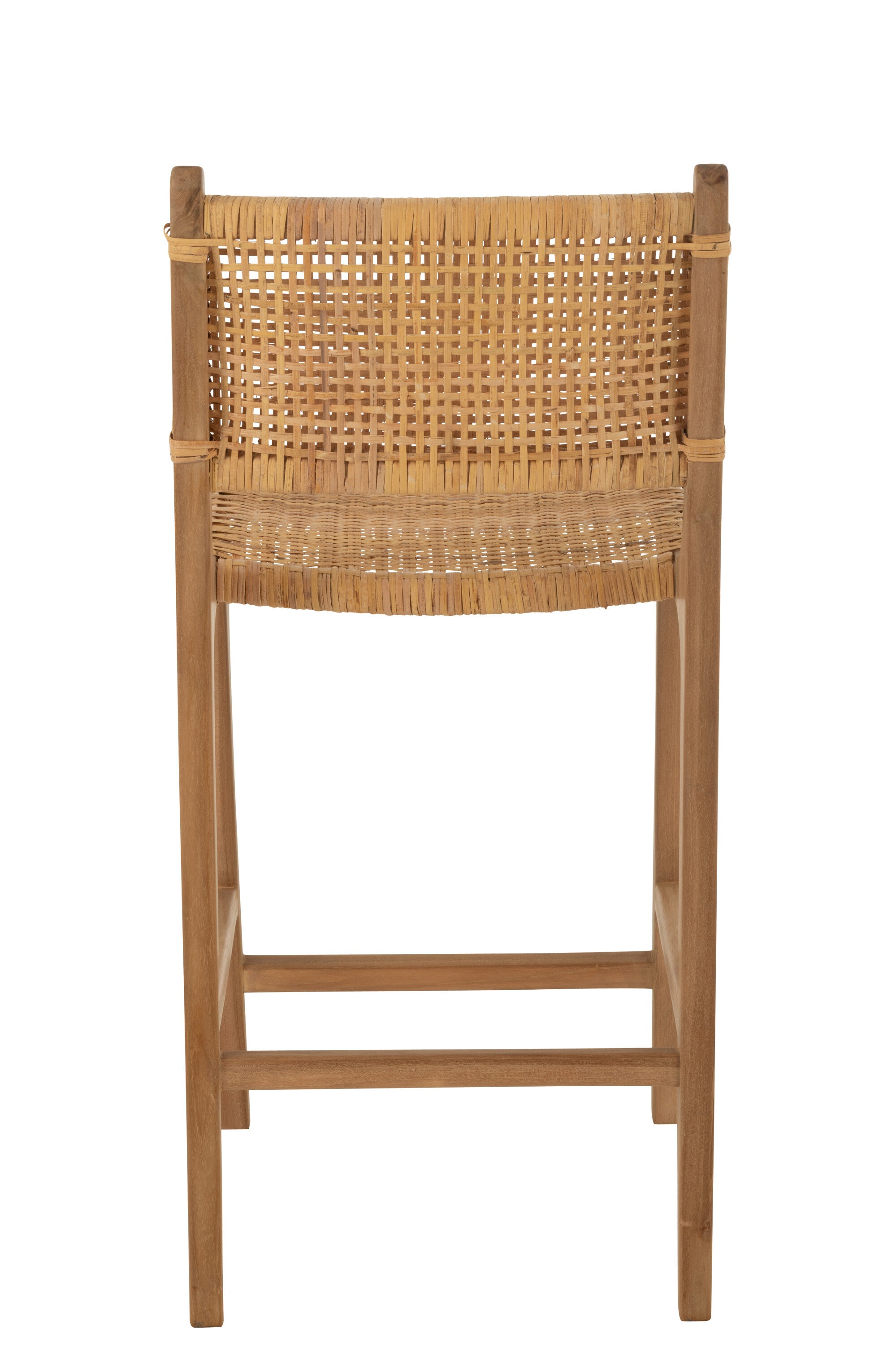 Barhocker Mona 2er Set Rattan/Teak Natur