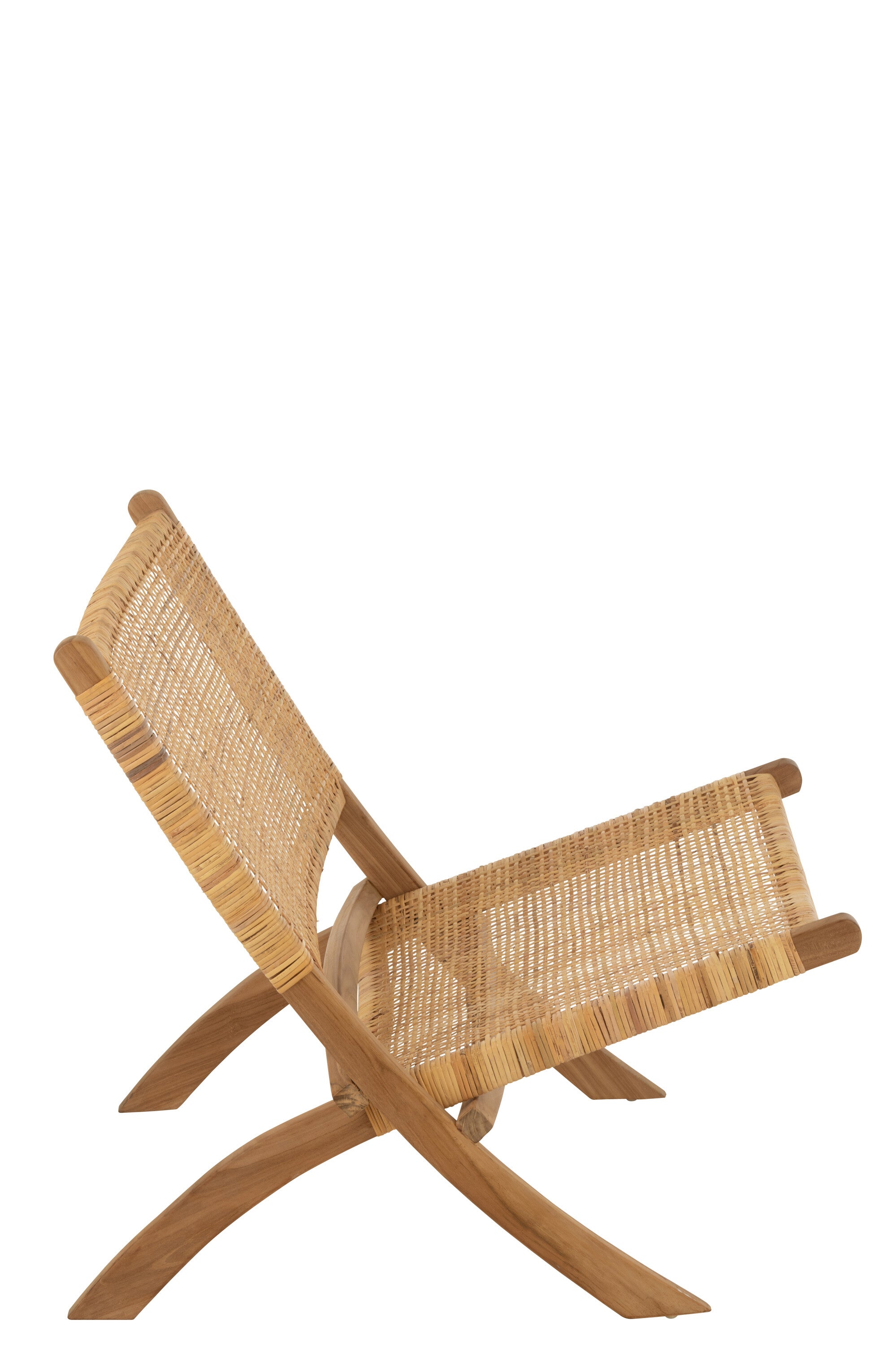 Klappstuhl Mona 2er Set Rattan/Teak Natur