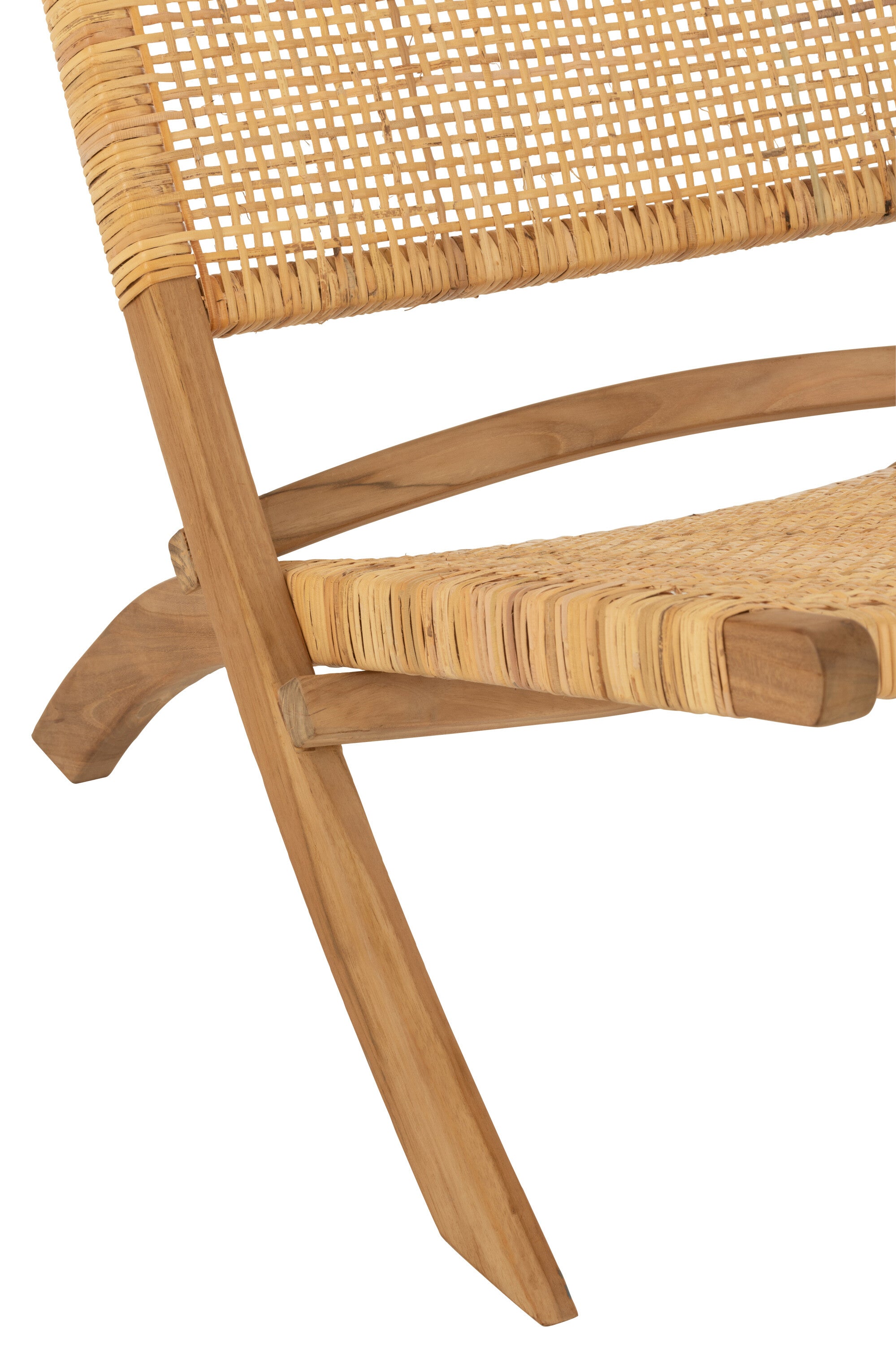 Klappstuhl Mona 2er Set Rattan/Teak Natur