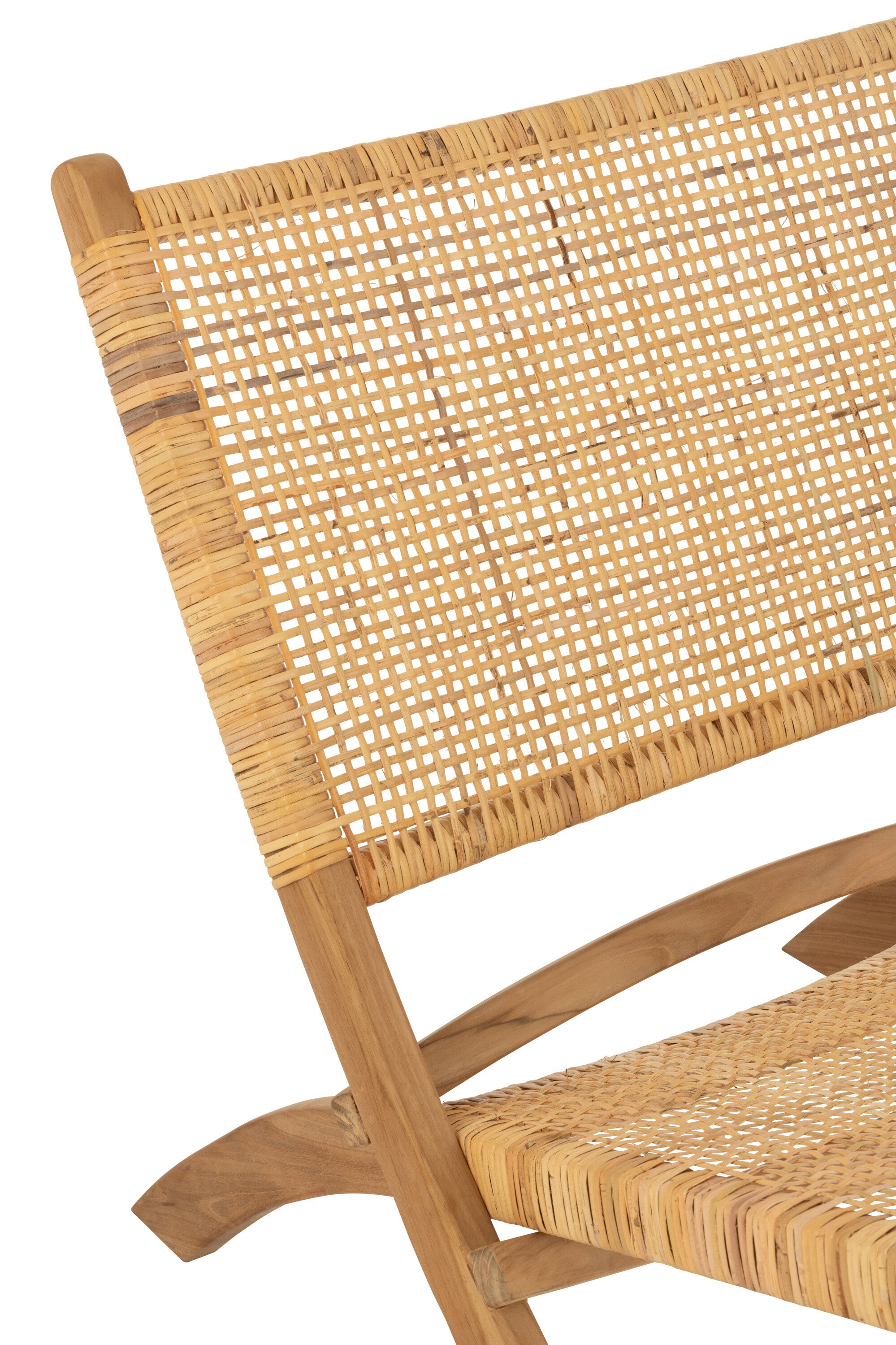 Klappstuhl Mona 2er Set Rattan/Teak Natur