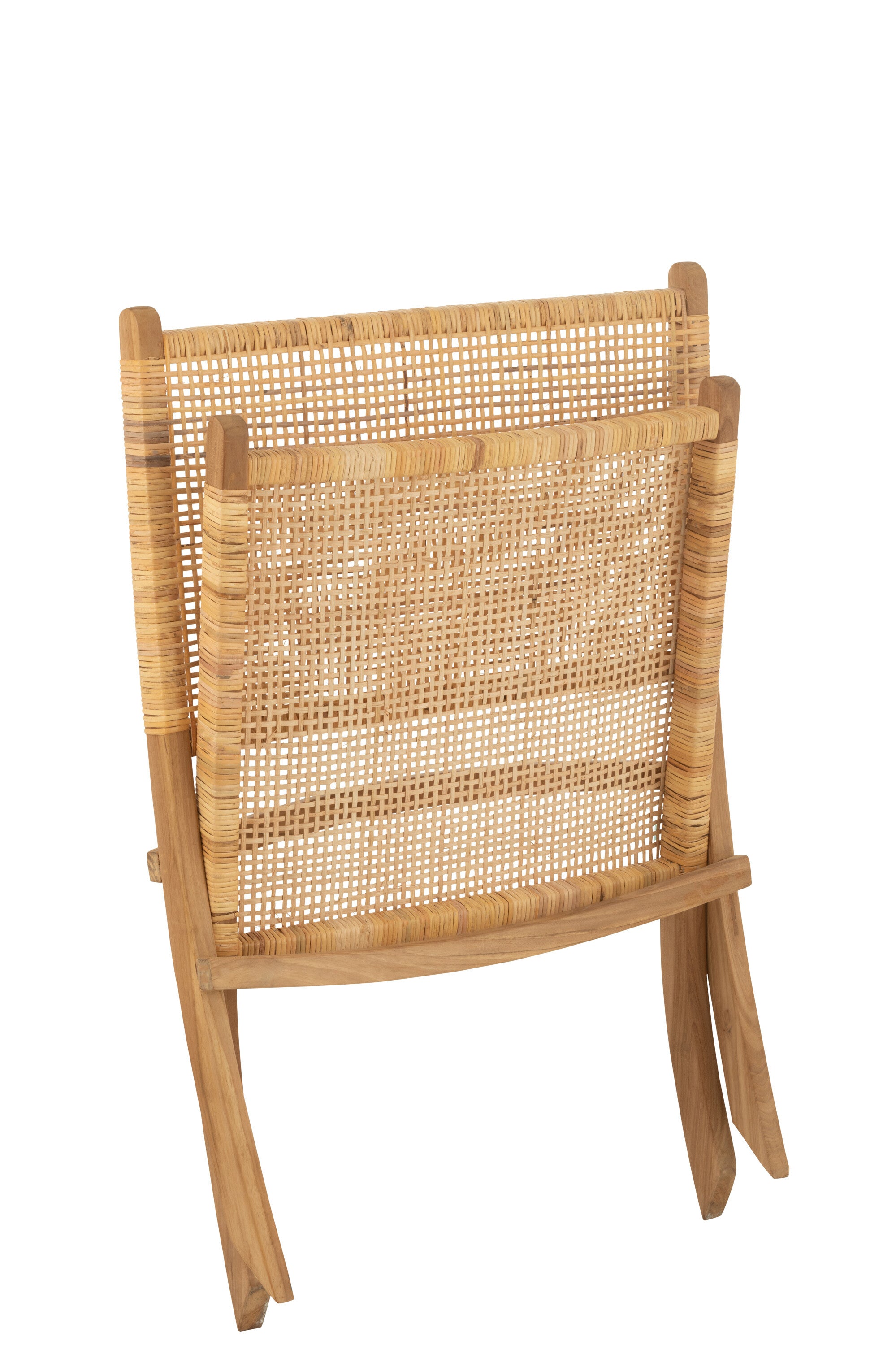 Klappstuhl Mona 2er Set Rattan/Teak Natur