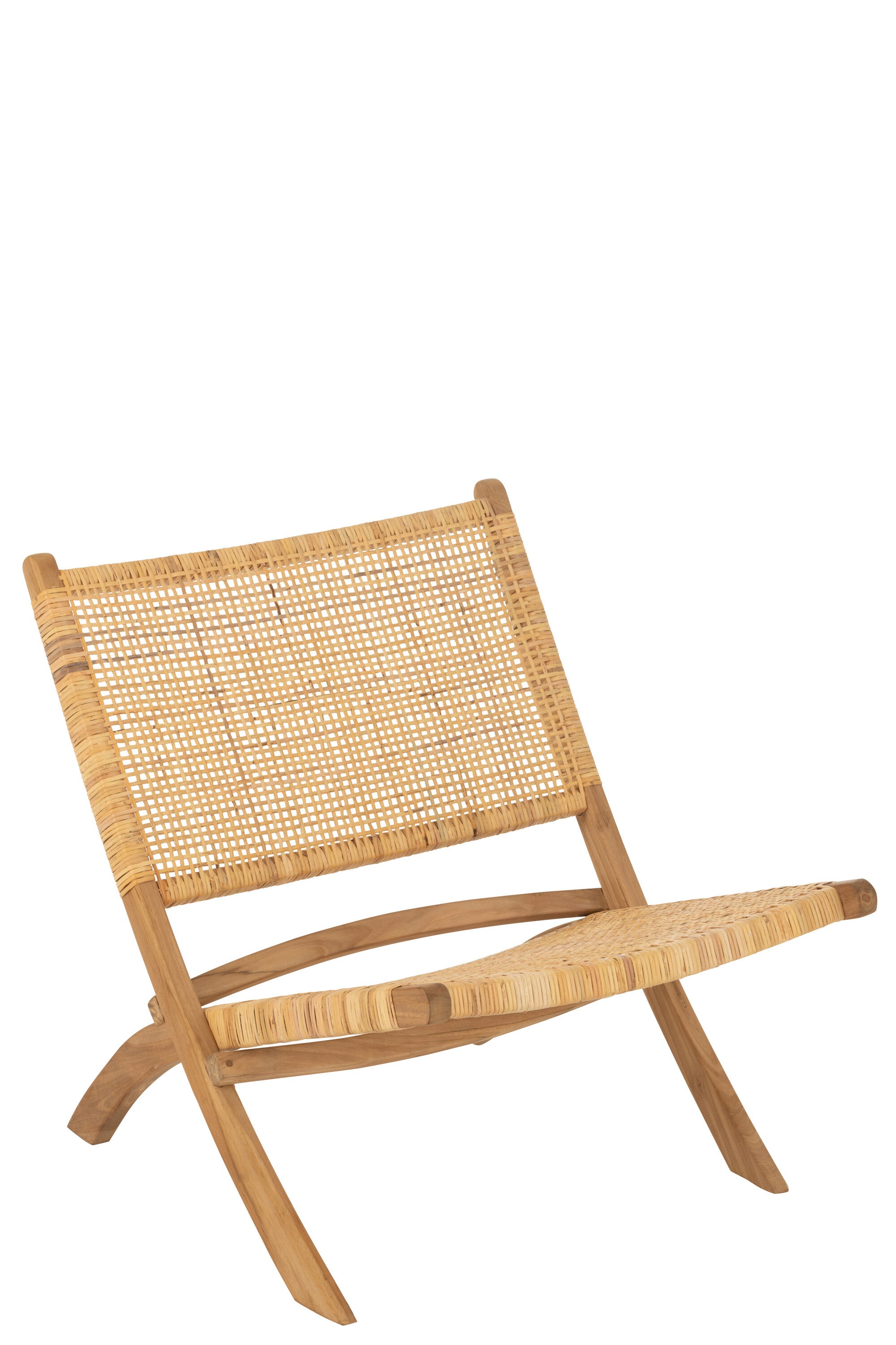 Klappstuhl Mona 2er Set Rattan/Teak Natur