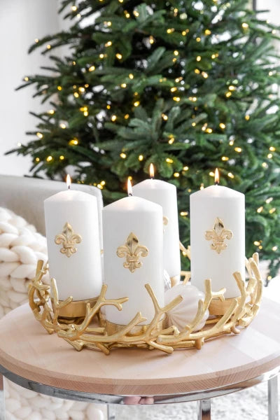 Adventskranz Porus gold Ø 42 cm - Edzard