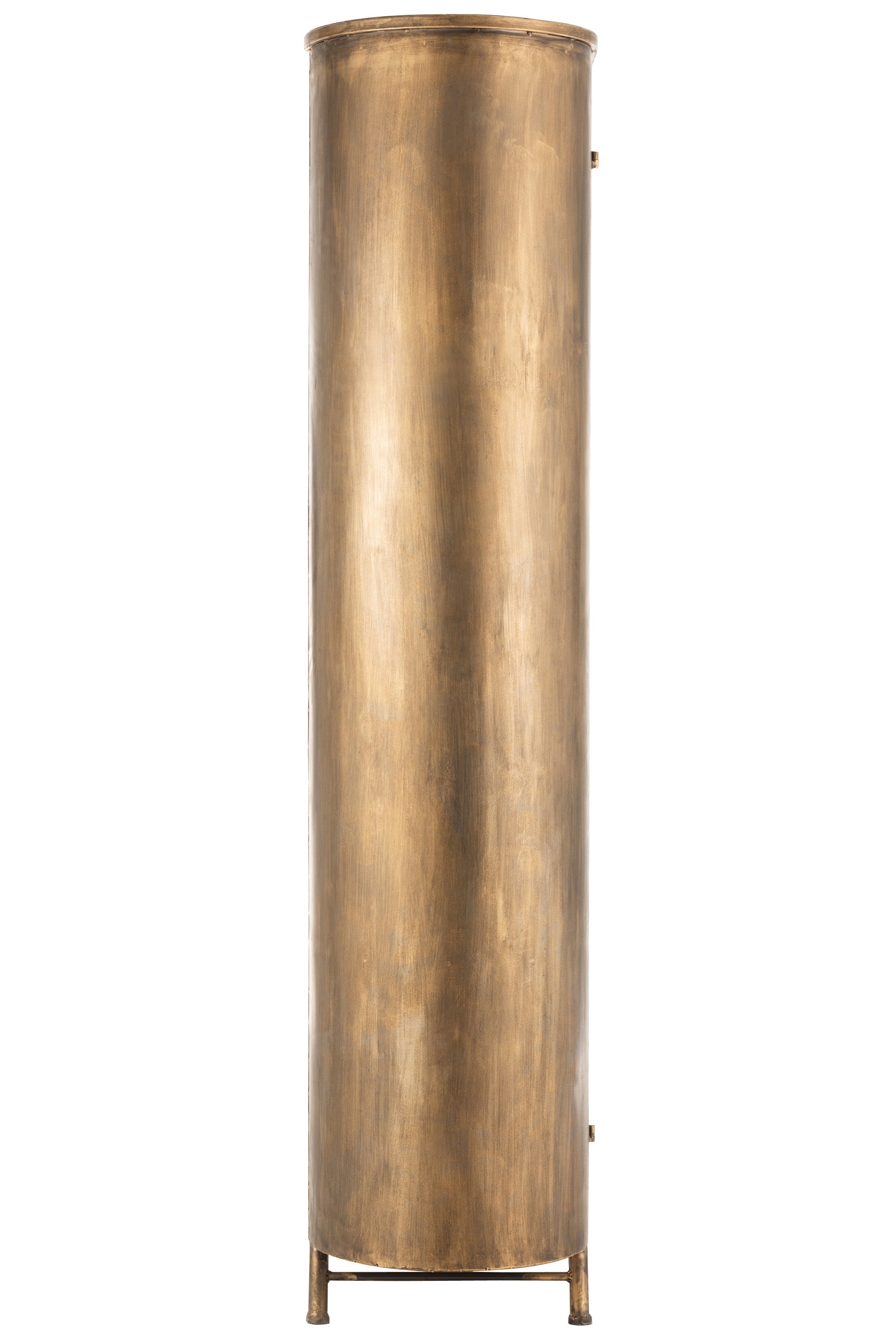 SCHRANK HOCH  METALL/GLAS ANTIK GOLD (110x42x183,5cm)