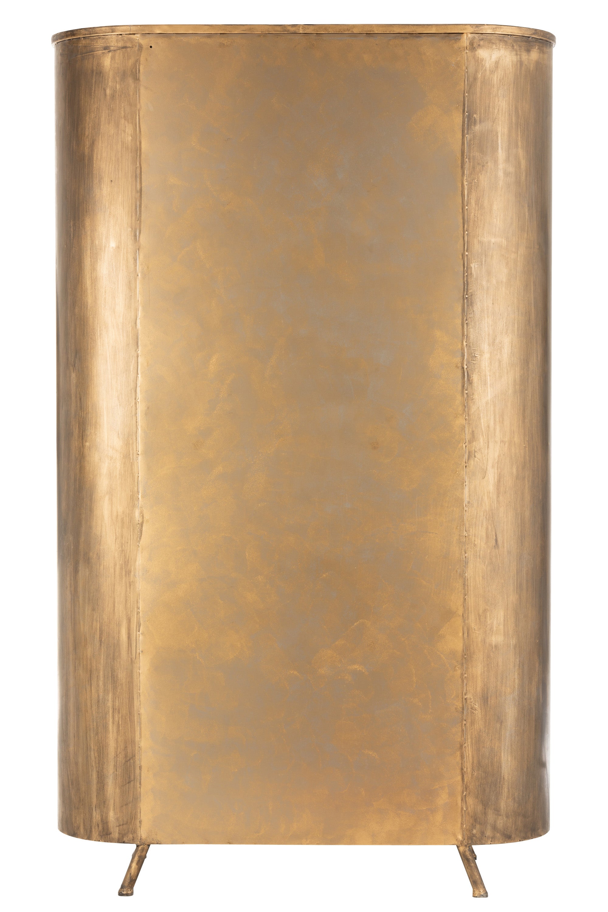 SCHRANK HOCH  METALL/GLAS ANTIK GOLD (110x42x183,5cm)
