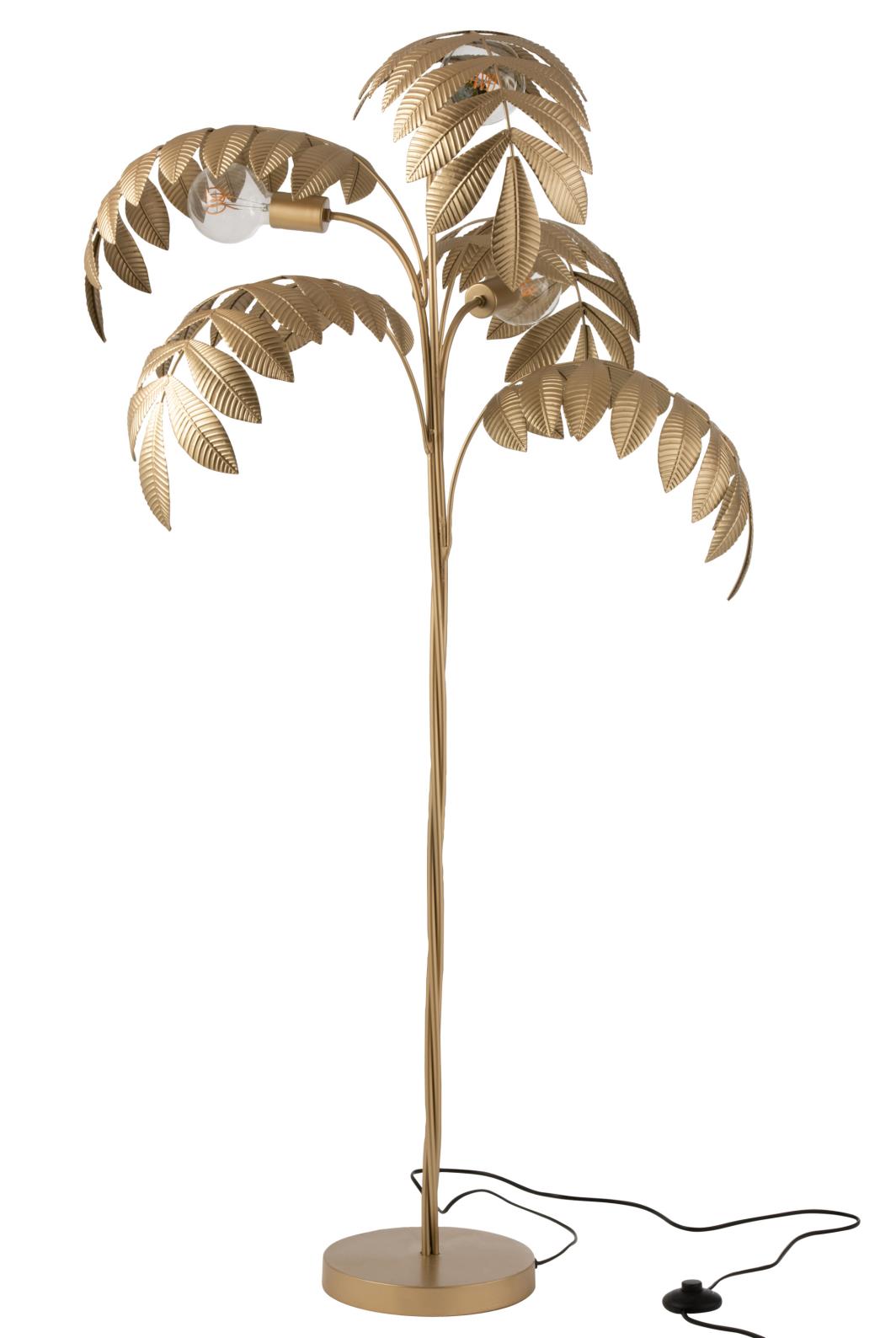 Stehlampe Palme Zink Gold - stilvolle Beleuchtung im tropischen Design