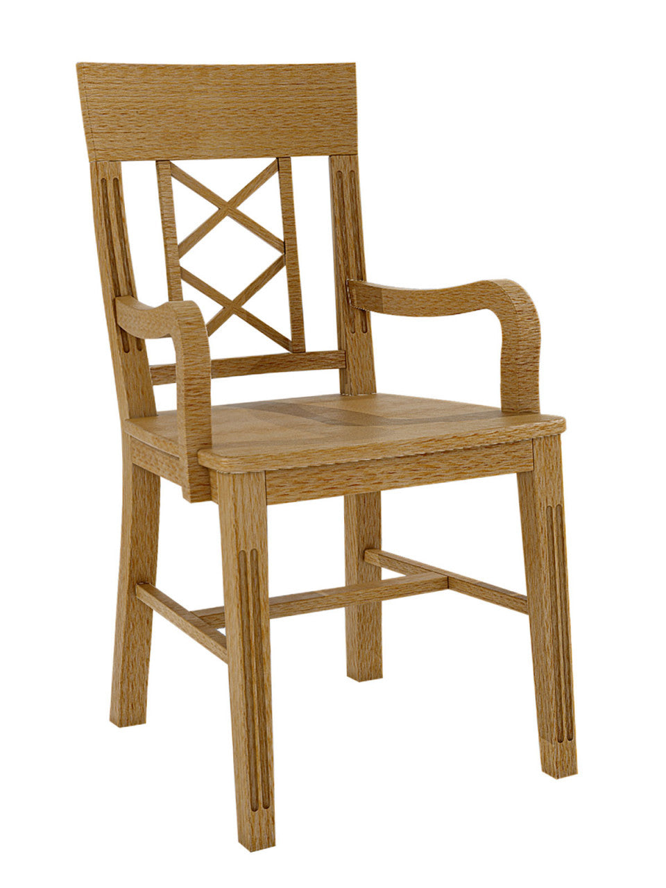 Esszimmer Stuhl mit Armlehnen Chalet mit Holzsitz Pinie massiv
