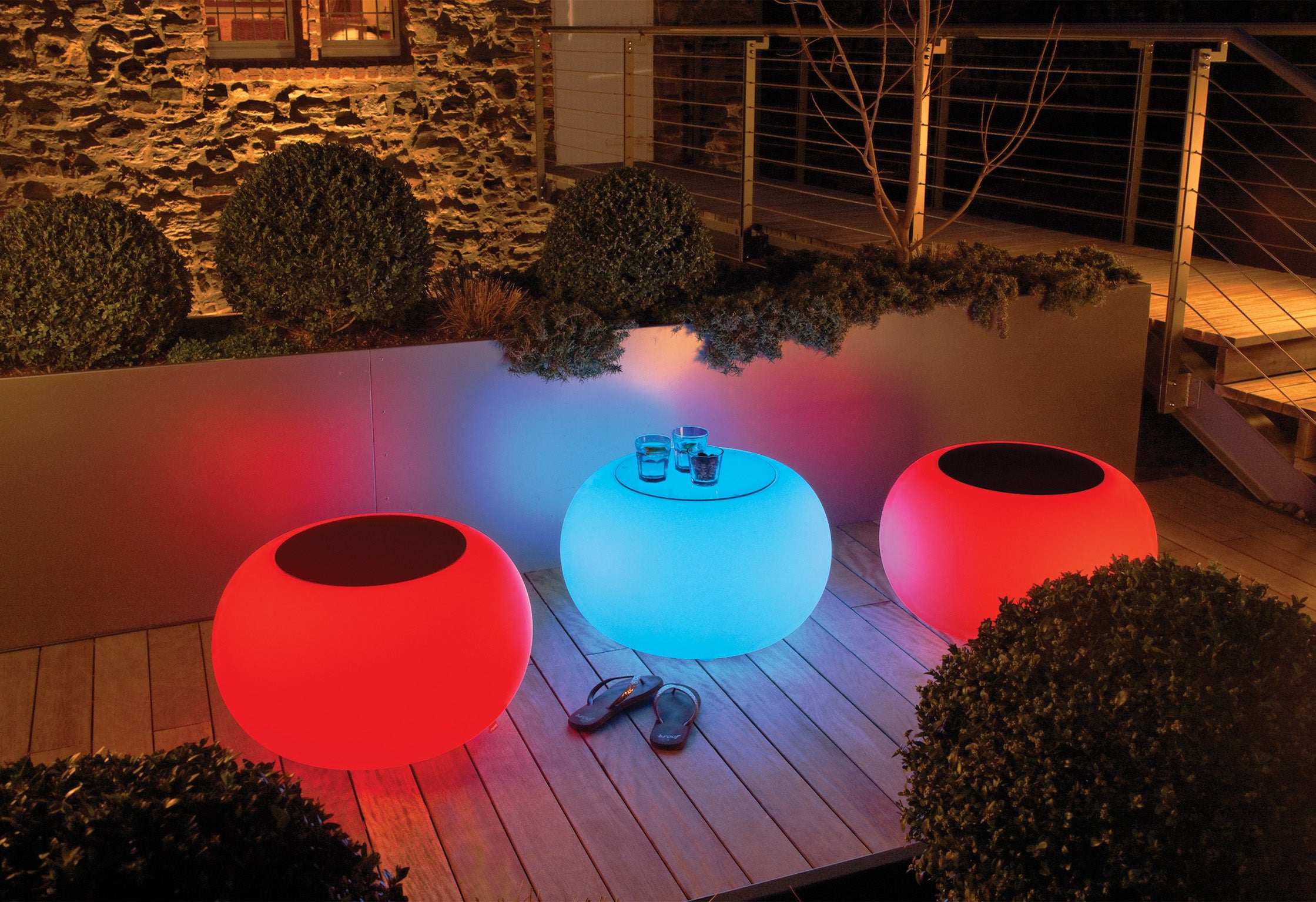 Bubble LED Accu Outdoor beleuchteter Tisch