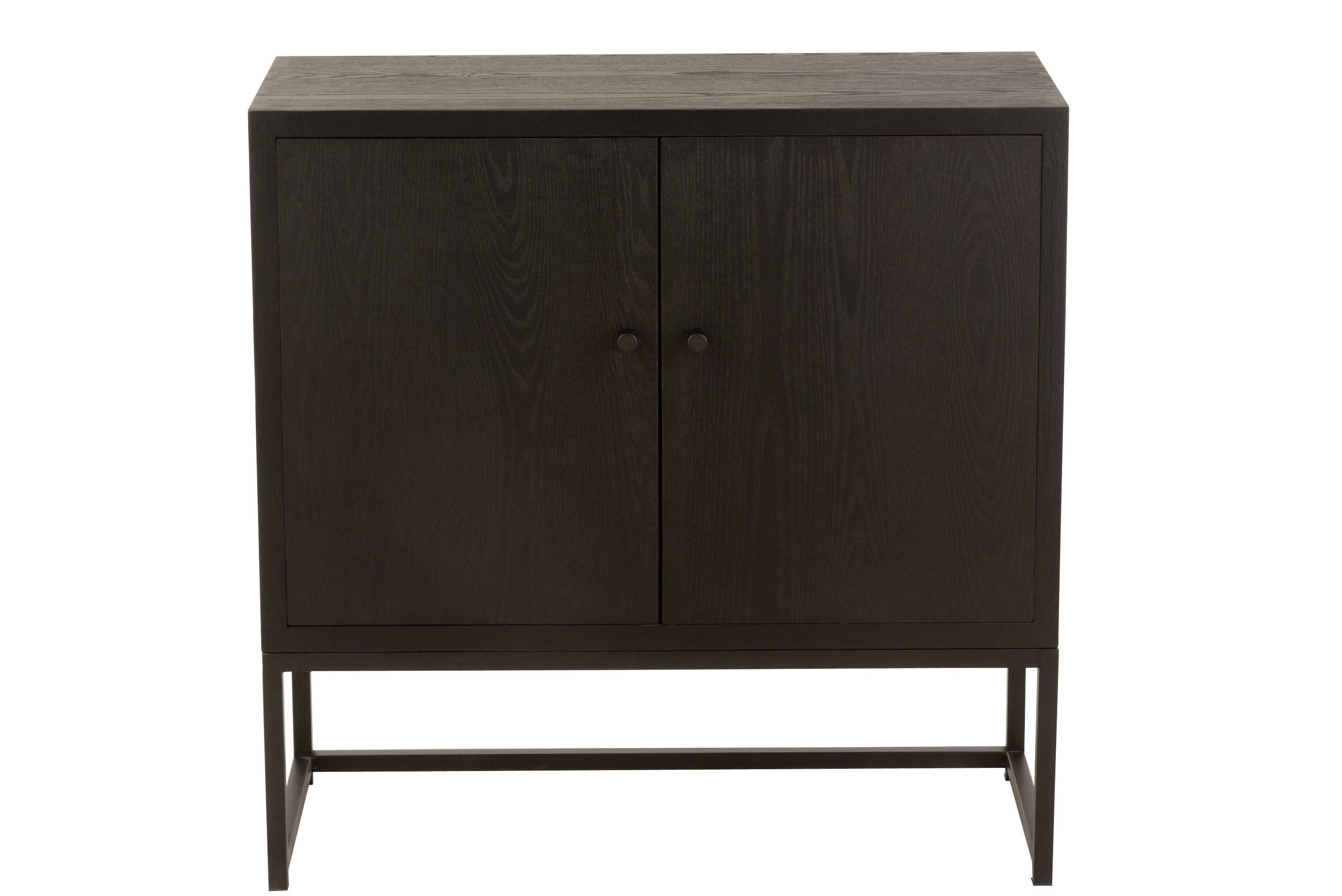 SIDEBOARD HOLZ/METALL SCHWARZ (80x35x80cm)