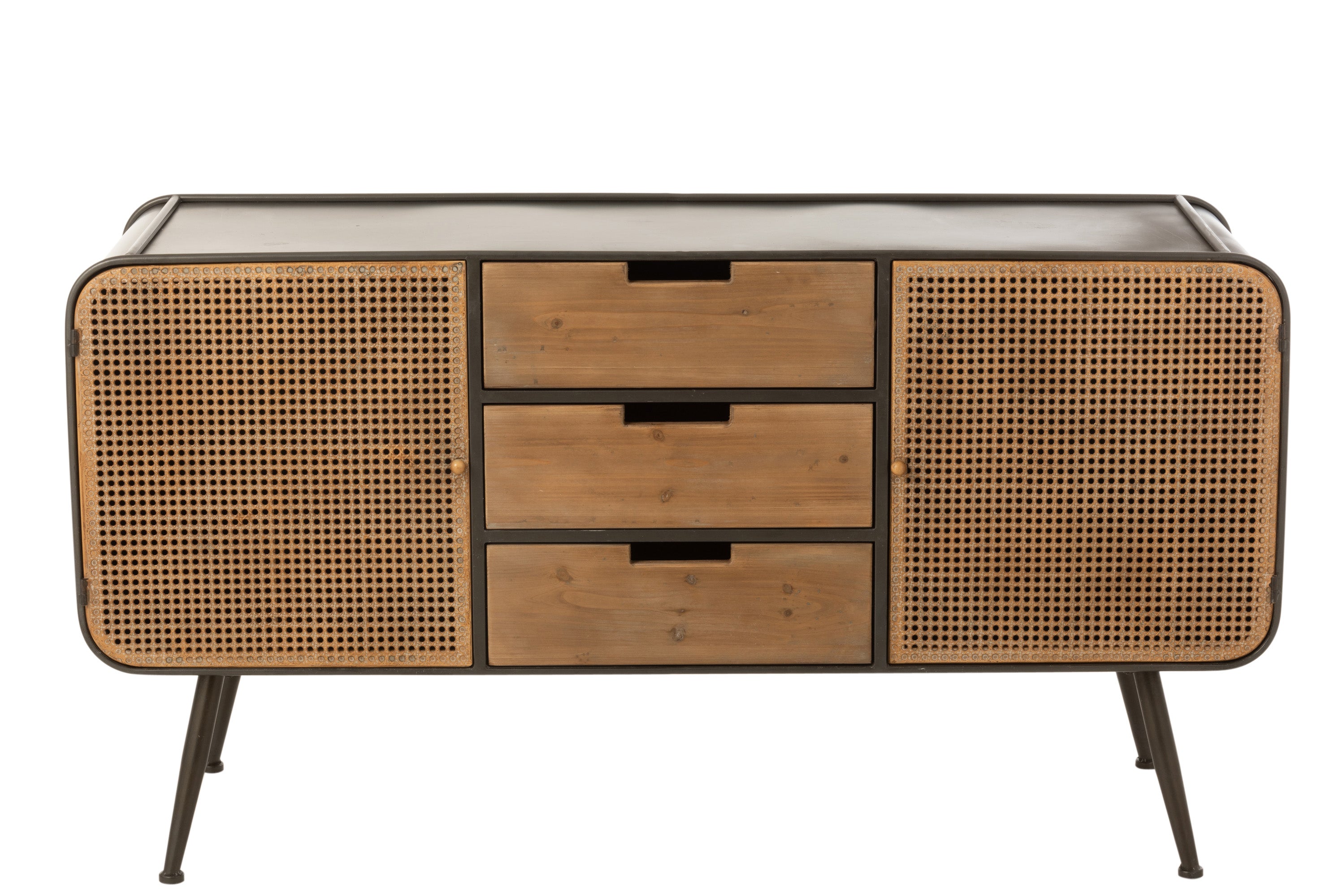 SIDEBOARD KIM GRÖSSE M METALL/HOLZ SCHWARZ/NATUR (145x45x78cm)