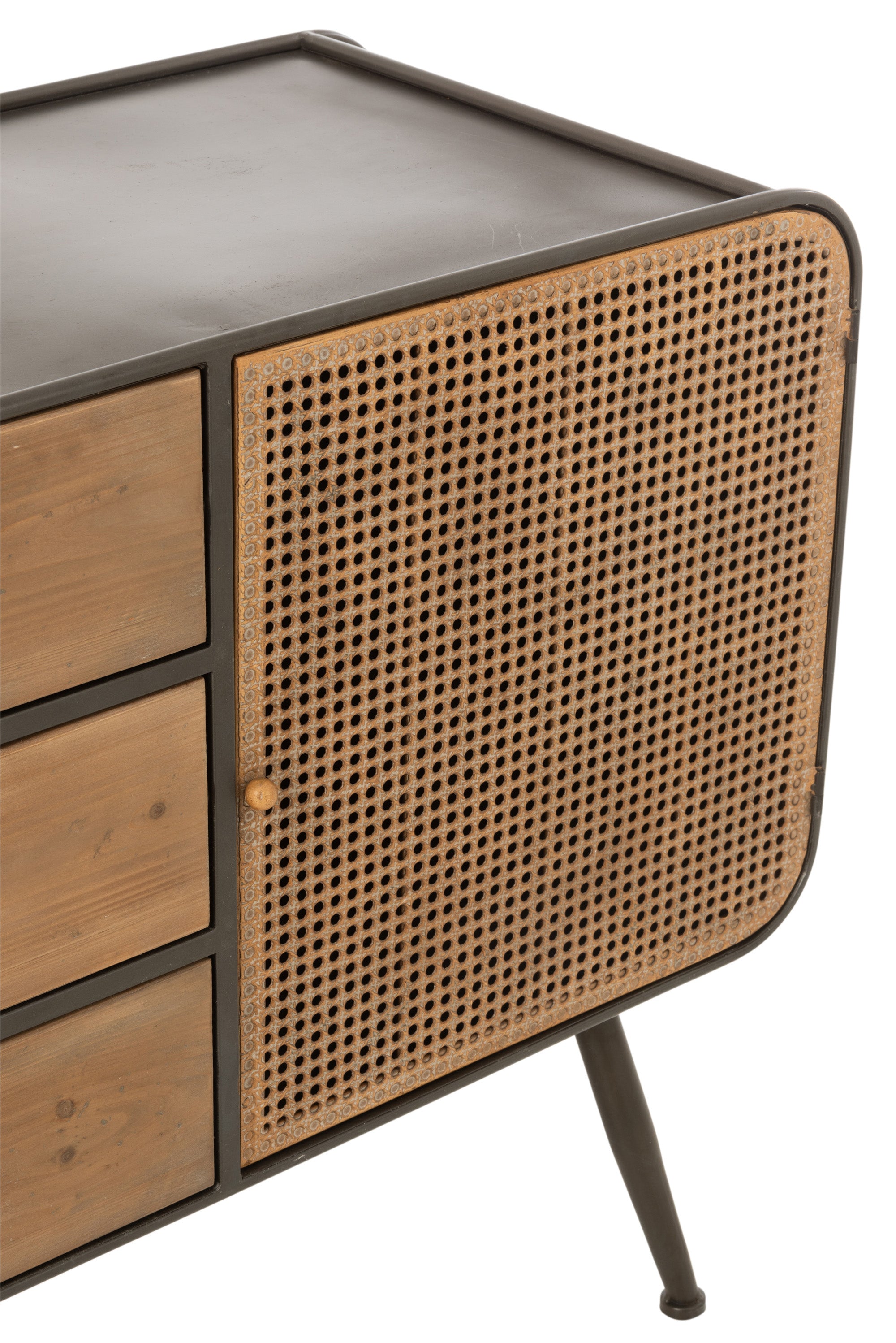 SIDEBOARD KIM GRÖSSE M METALL/HOLZ SCHWARZ/NATUR (145x45x78cm)