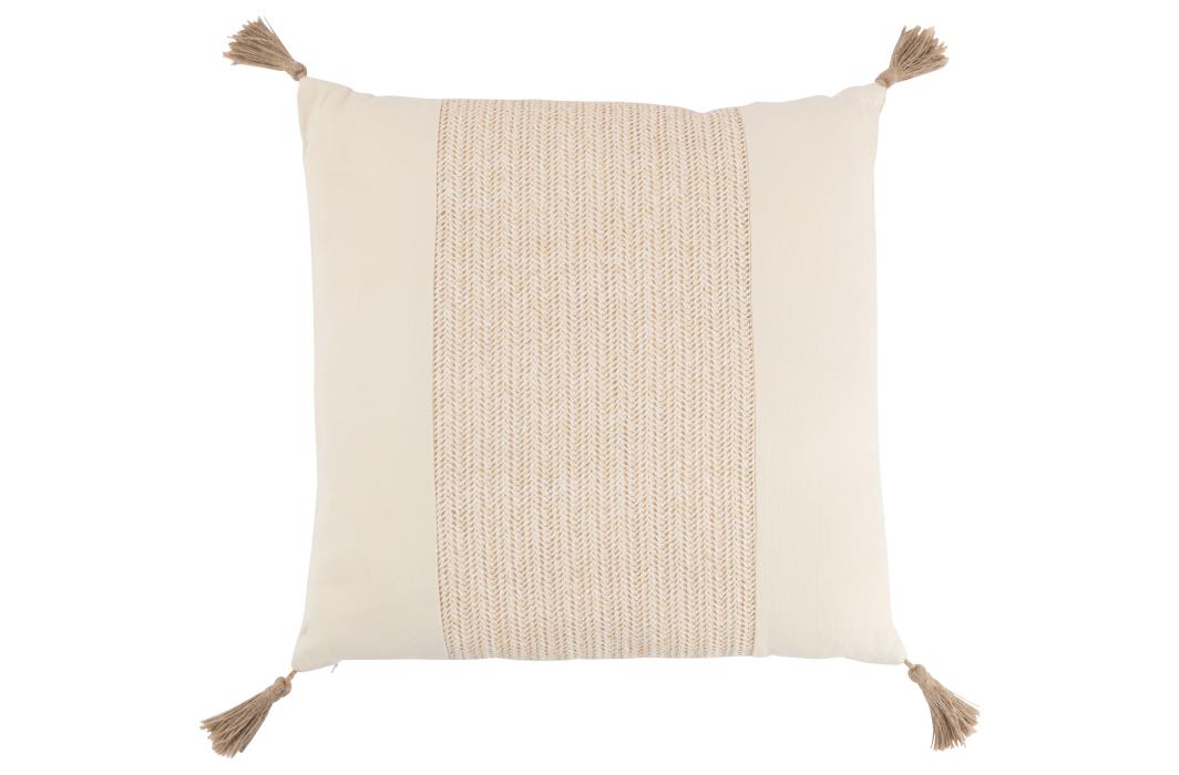 KISSEN GEWOBEN VIERECKIG POLYESTER BEIGE