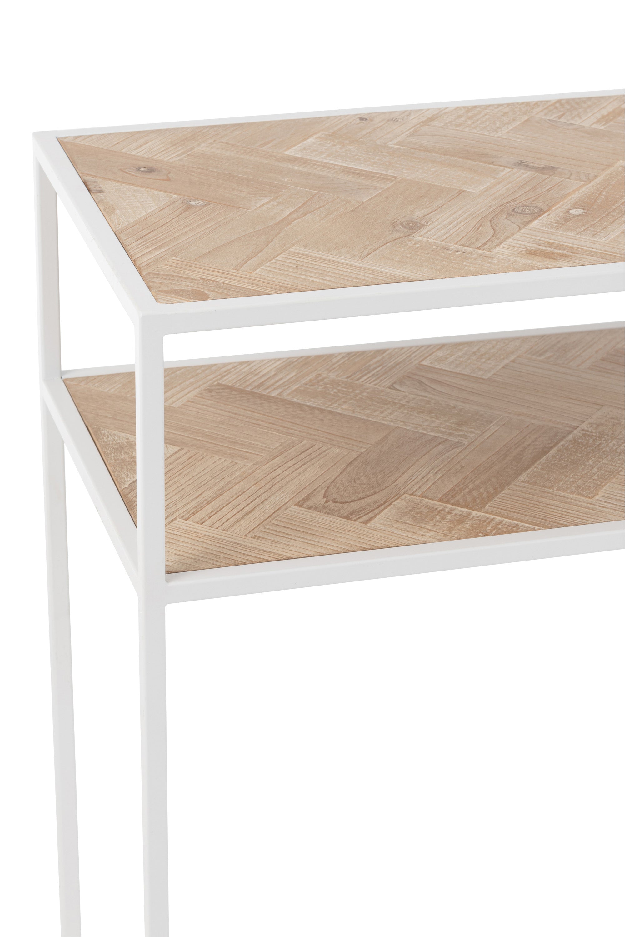 KONSOLE ZIGZAG HOLZ/METALL NATUR/WEISS