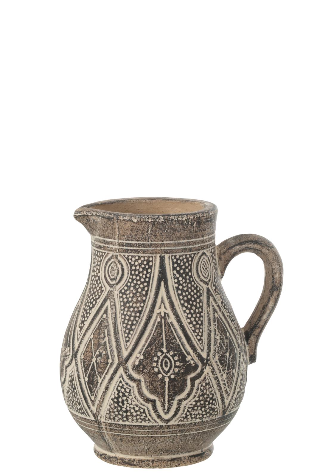 VASE PROVENCE HANDLE TERRACOTTA BROWN