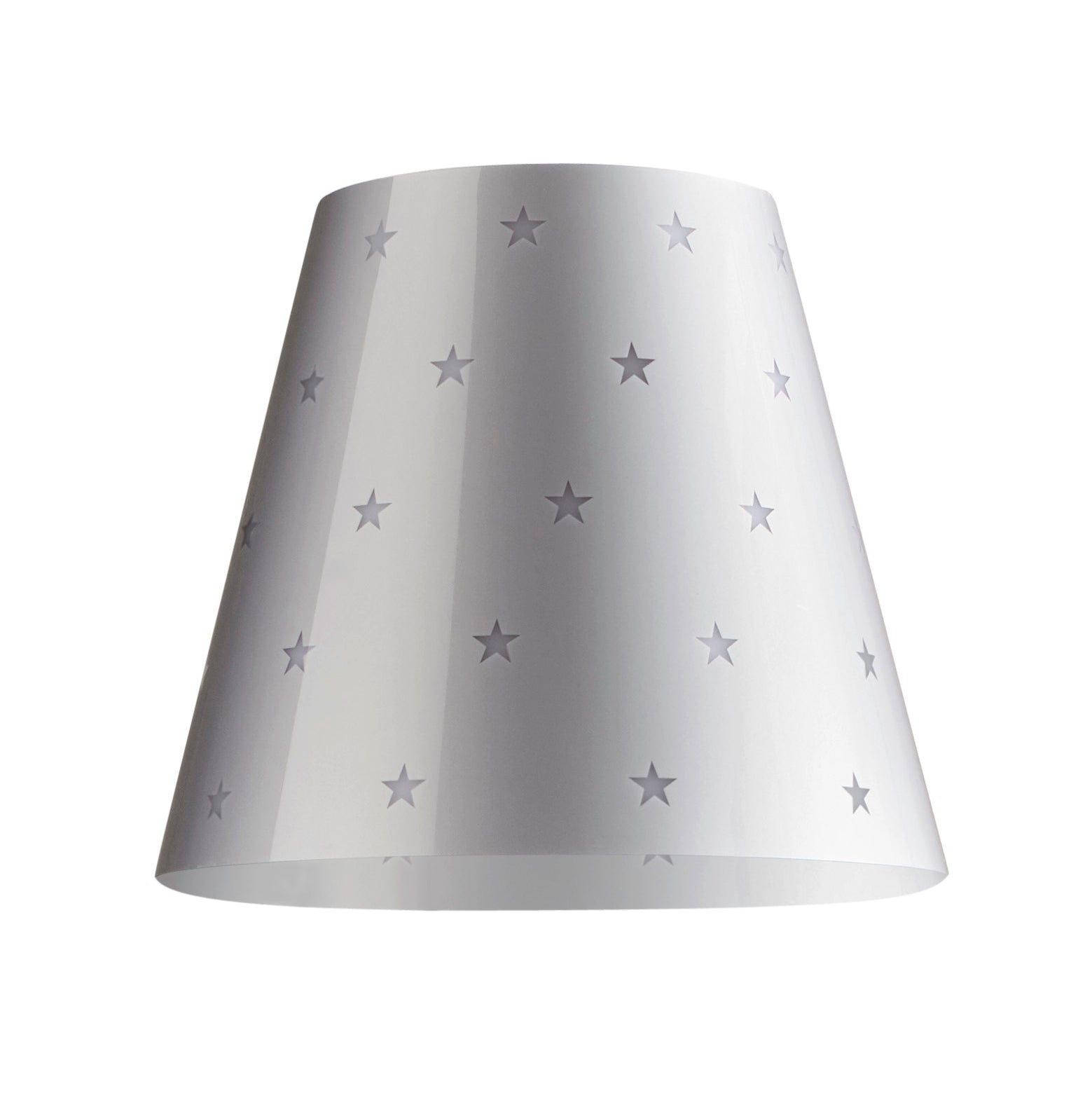 Silver Stars Design-Lampenschirm; wechselbares Design Cover für den Swap Lampenschirm von Moree; silber, mit keinen Sternen bedruckt.