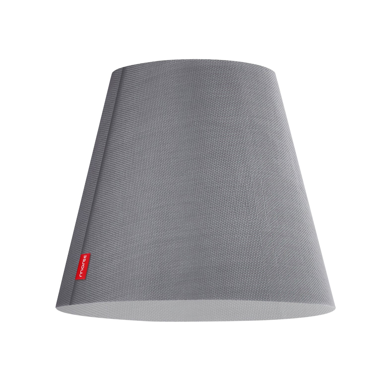 Wechselbares Design Cover für den Swap Lampenschirm von Moree; graues Kunststoffgewebe, rund, nach unten leicht ausgestellt.