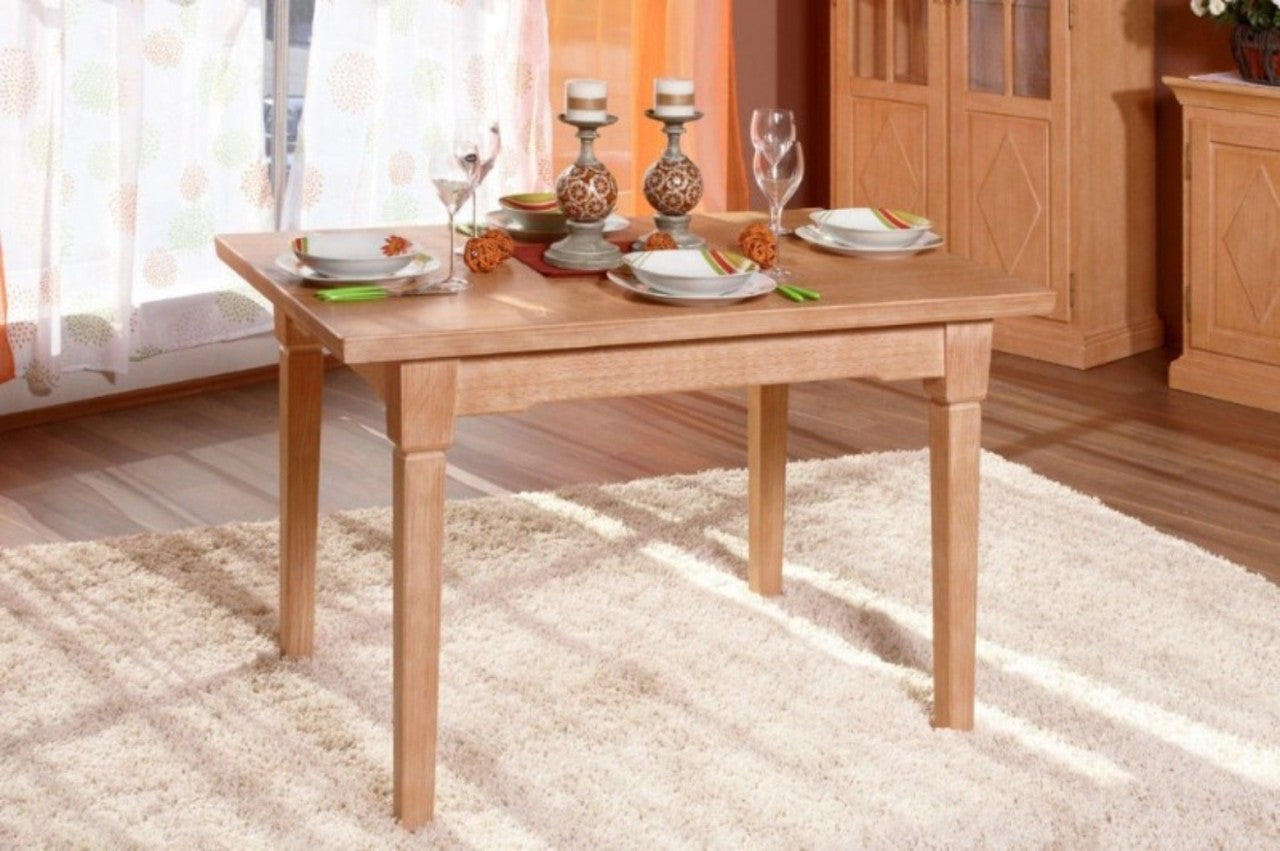 Esstisch Esszimmer-Tisch mit fester Platte oder Klappeinlage, Pinie massiv
