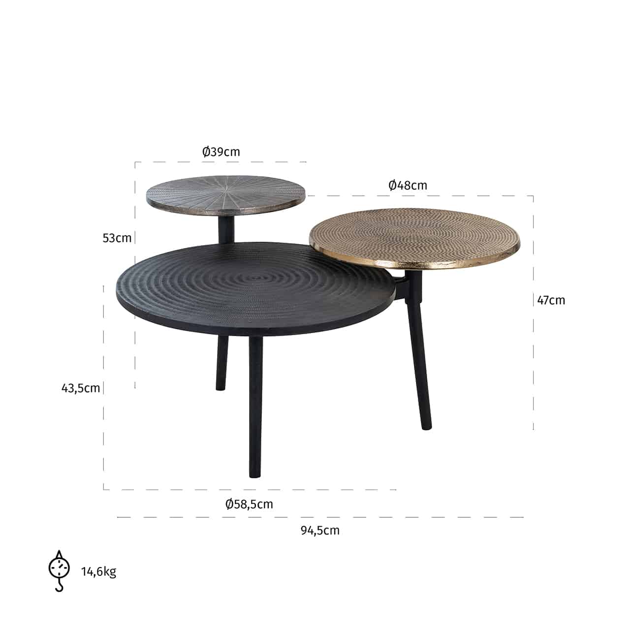 Coffee table Arsenio set of 2825120richmond