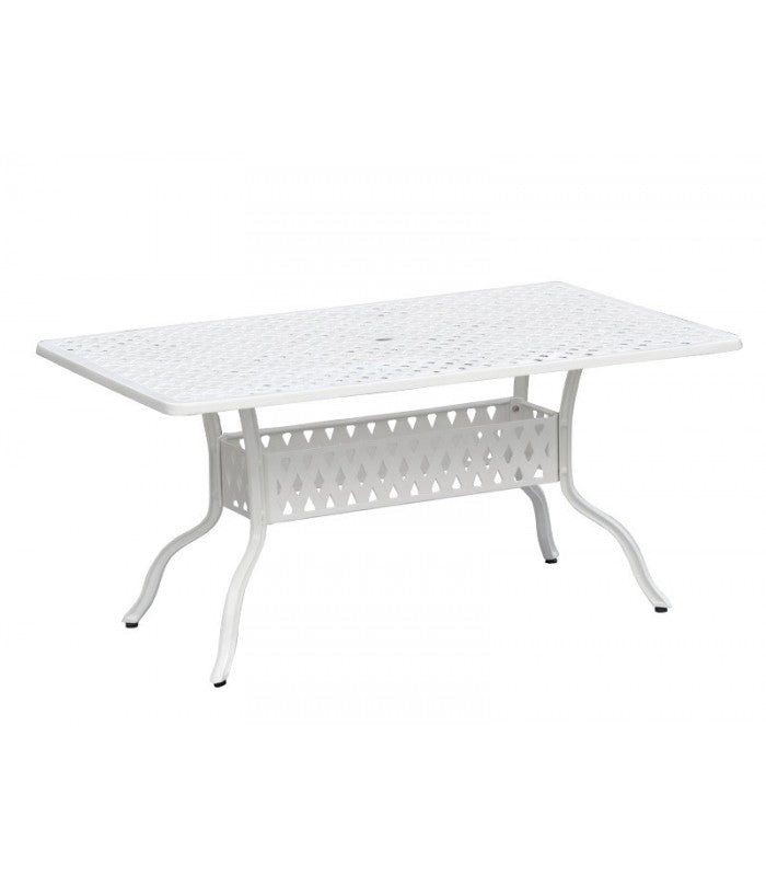 Tisch NEXUS Aluguss groß rechteckig weiß