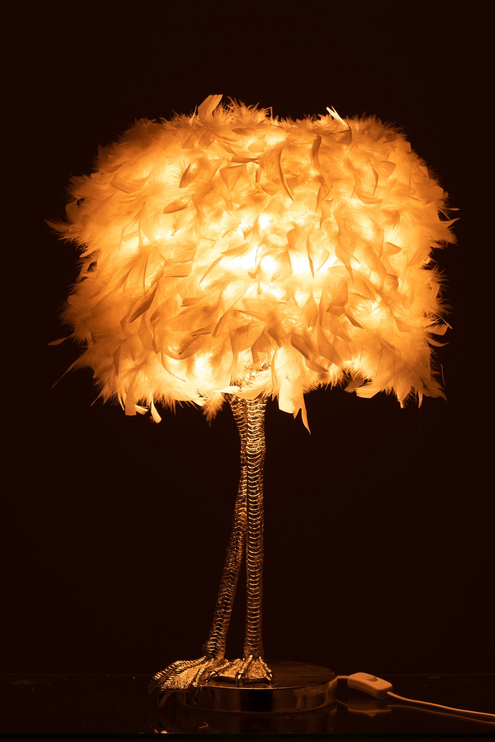 LAMPE PFOTEN POLYRESIN SILBER (31x31x72,5cm)
