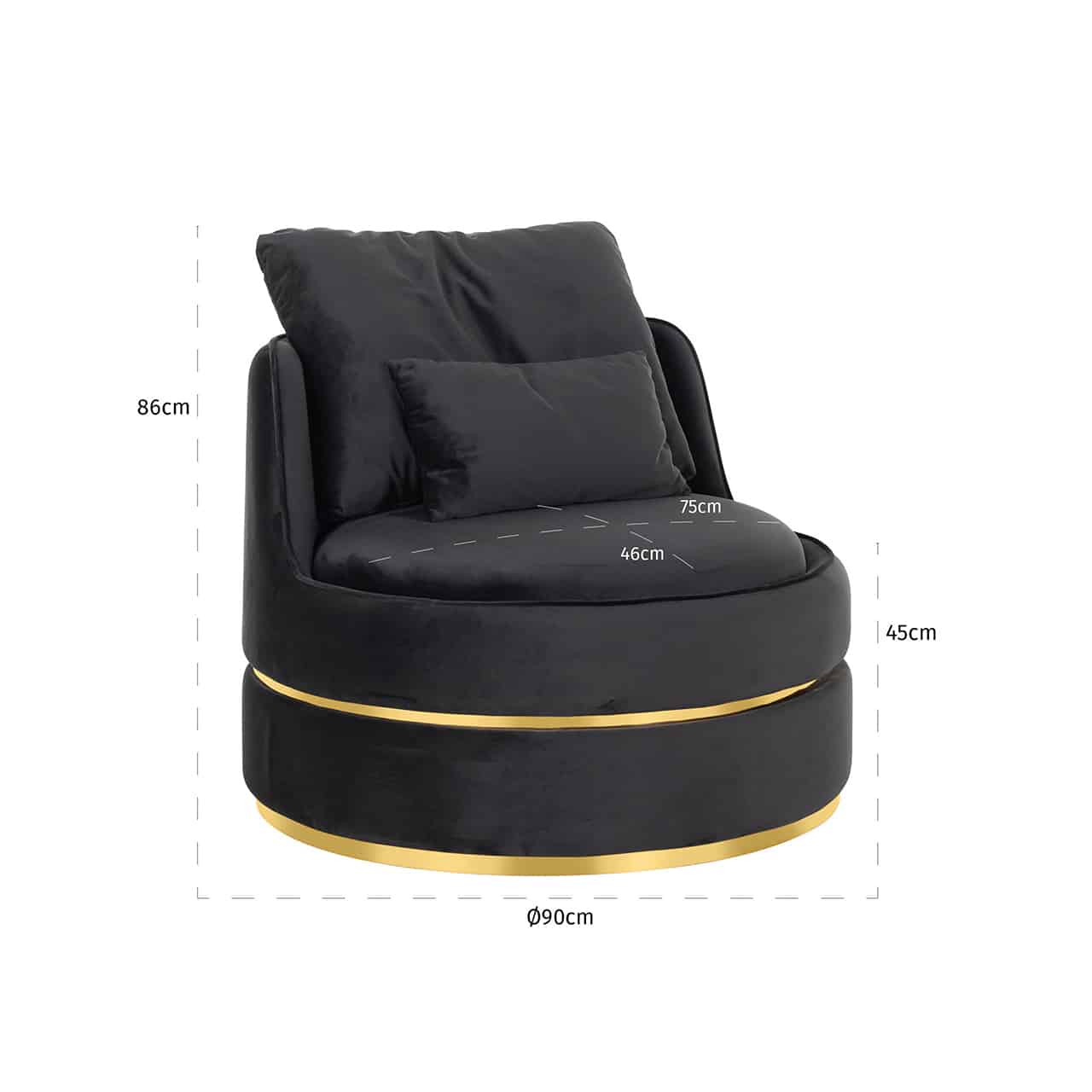 Easy chair Balou Black Velvet / golds4490-black-velvetrichmond