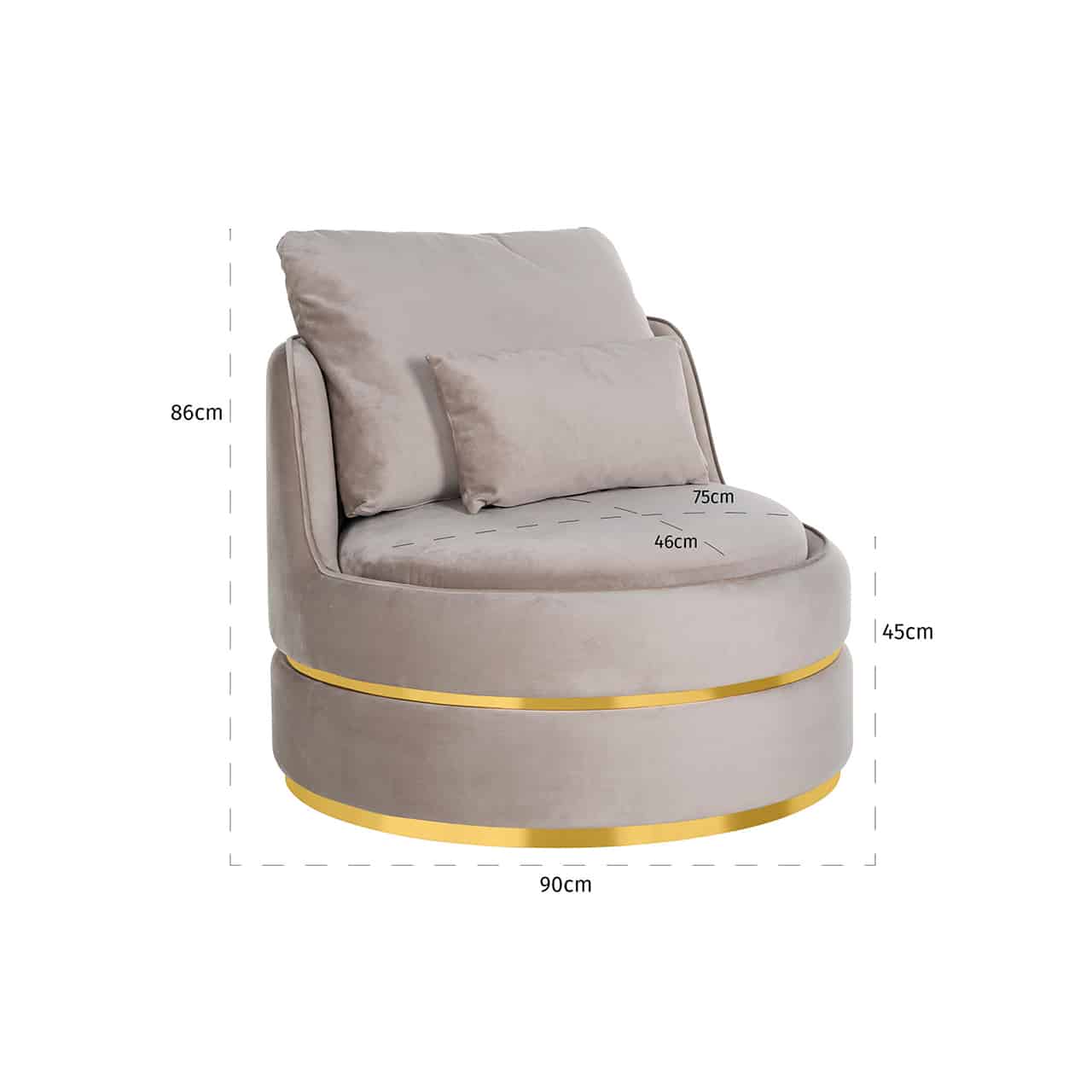 Easy Chair Kylie antraciet velvet /  golds4491-antraciet-velvetrichmond