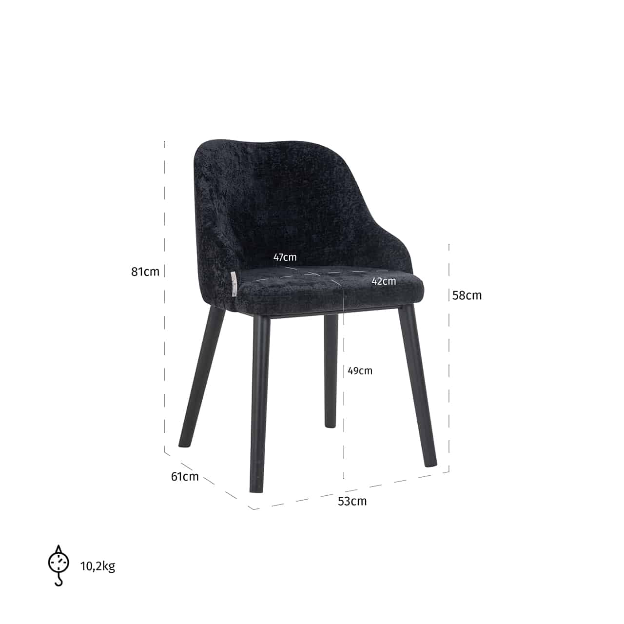 Chair Twiggy black chenilles4563-black-chenillerichmond