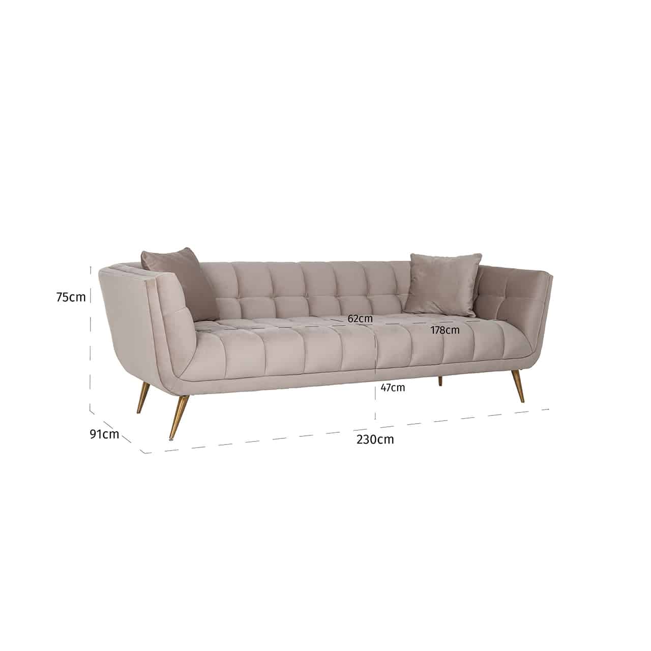 Sofa Huxley Antraciet velvet / Brushed golds5126-antraciet-velvetrichmond