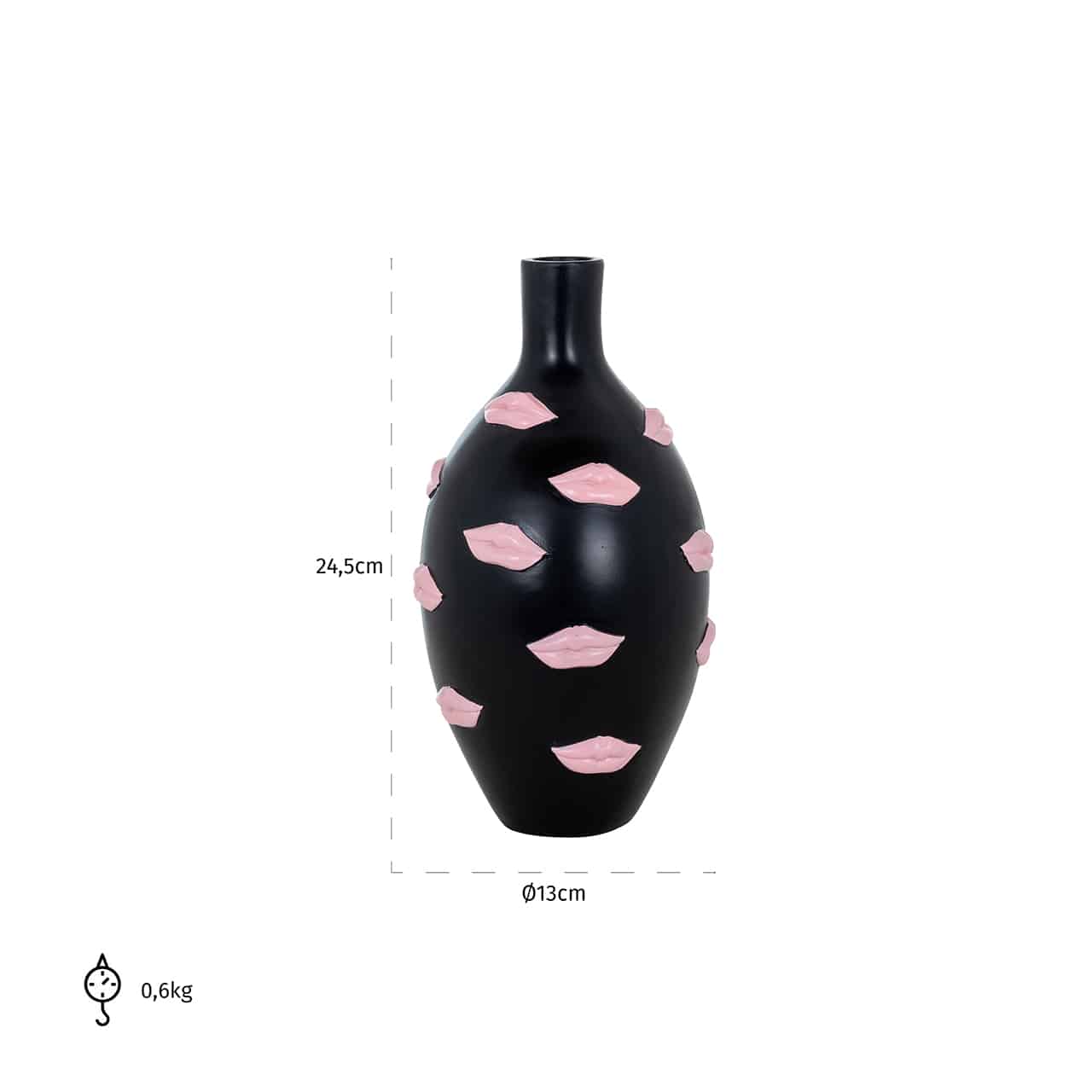 Vase Kisses black smallva-0173richmond